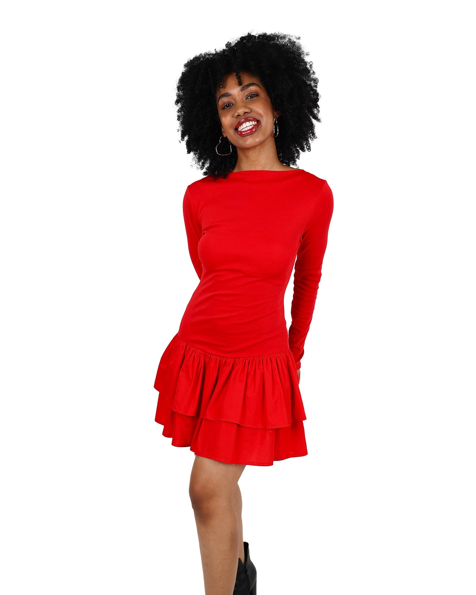 Long Sleeve Layered Mini Dress