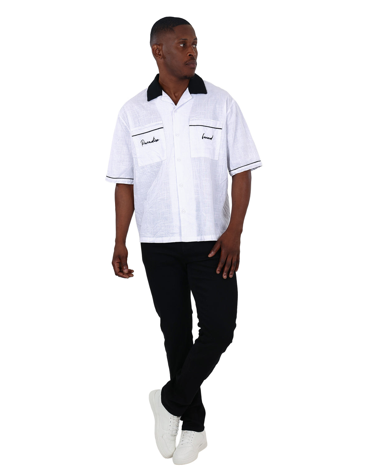 Short Sleeve Contrast Bowler Shirt