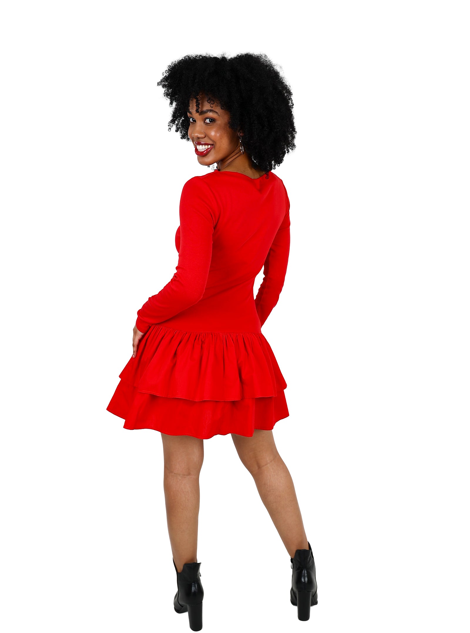 Long Sleeve Layered Mini Dress