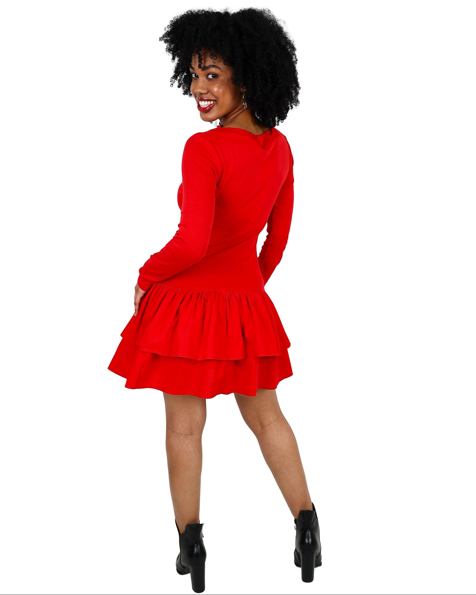 Long Sleeve Layered Mini Dress