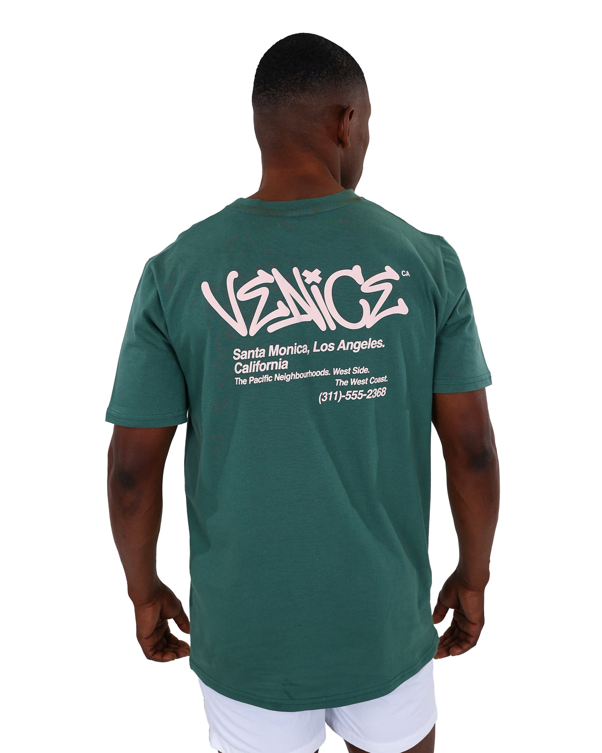 Short Sleeve Soft Green Venice Graphic T-Shirt