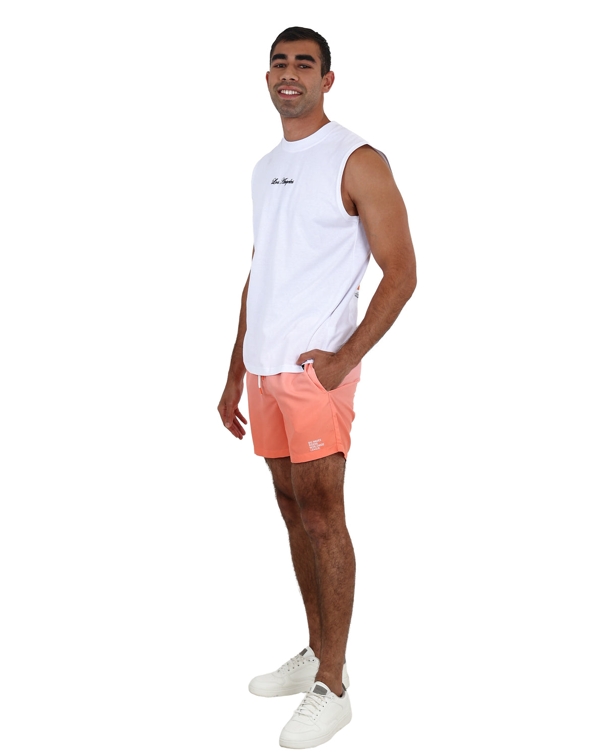 Sleeveless White LA Sunset Graphic Vest