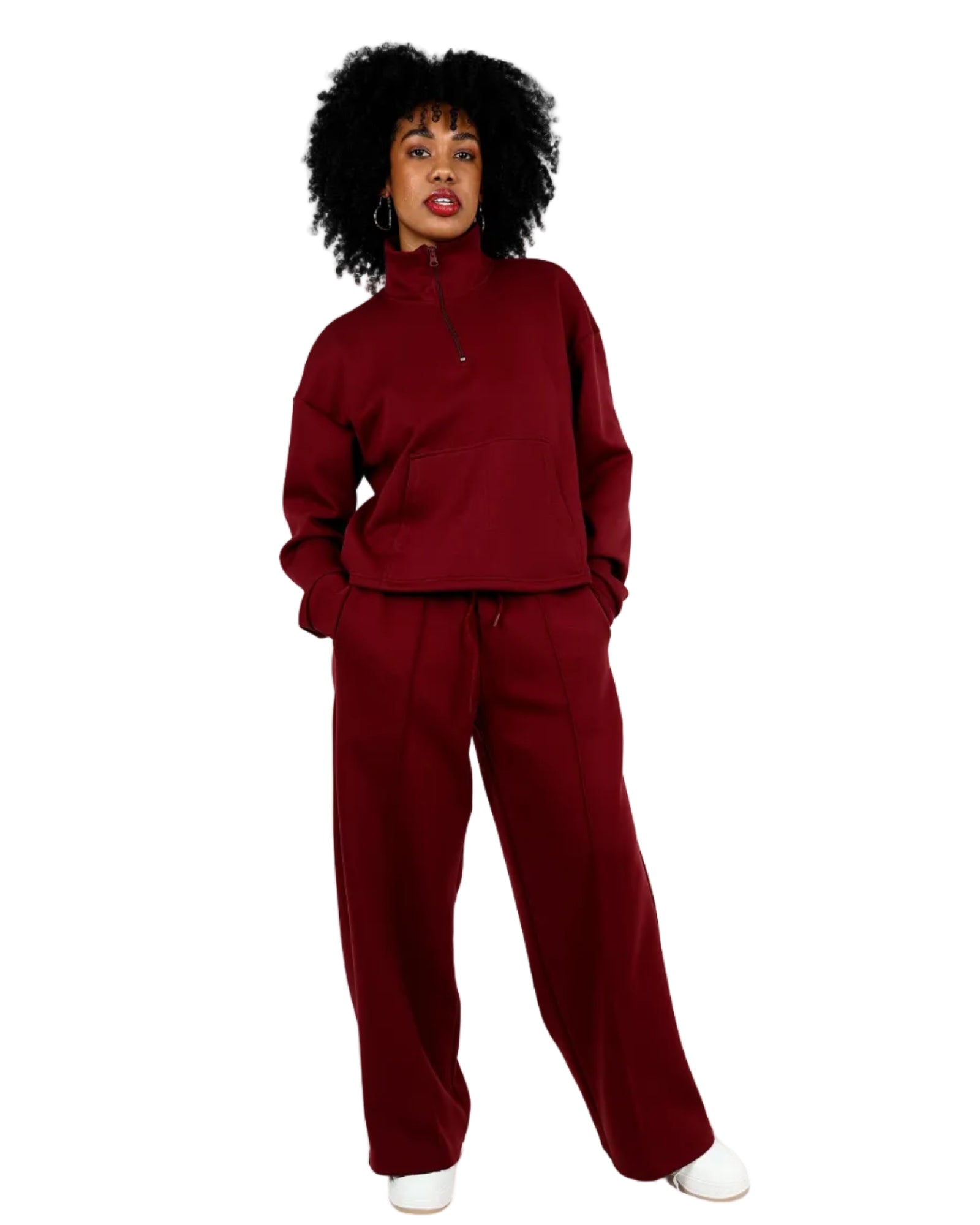 Burgundy Wide Leg Soft Touch Active Bottoms