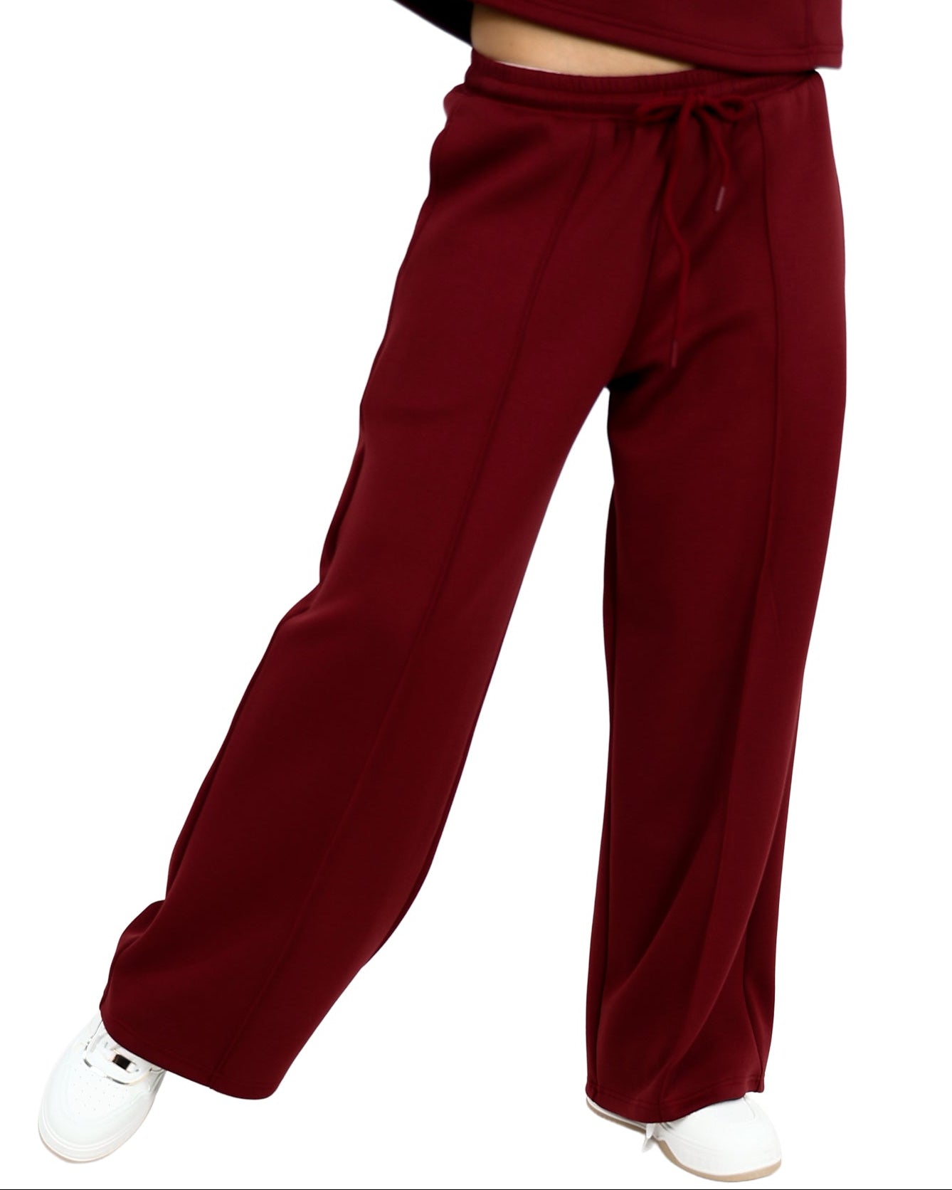 Burgundy Wide Leg Soft Touch Active Bottoms
