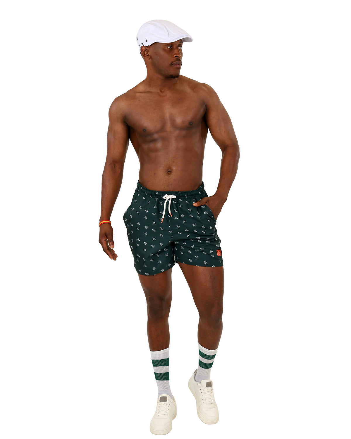 Green Paper Planes Swim Shorts