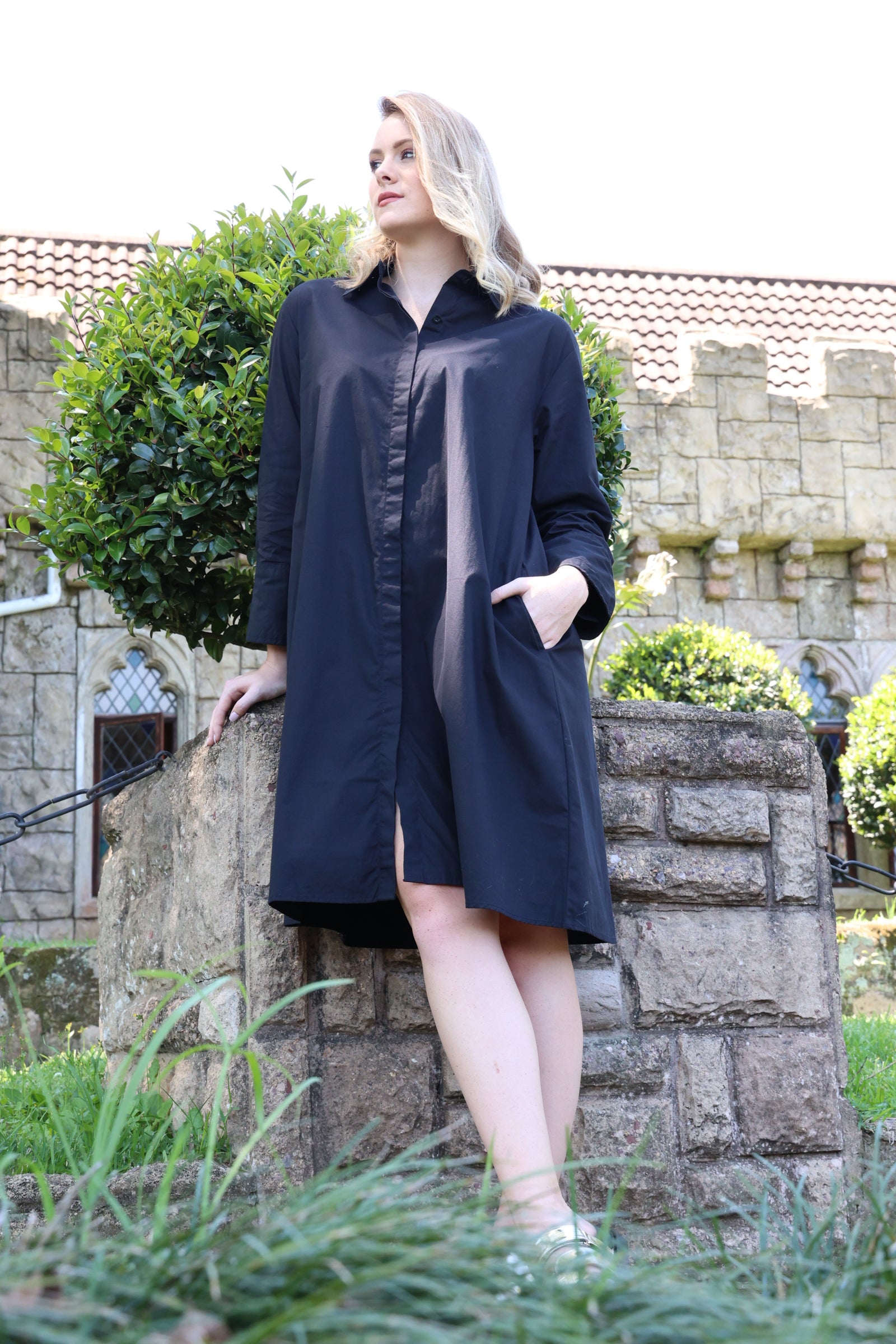 Cotton Collared Swing Dress