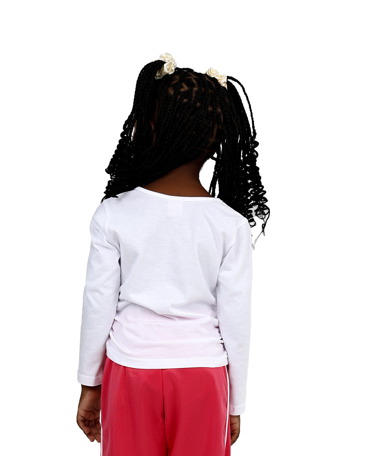 Long Sleeve White Side Ruched NY Top
