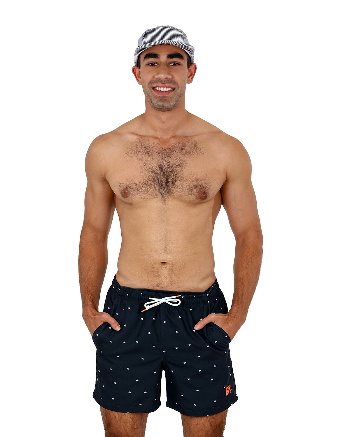 Black Clover Print Swim Shorts