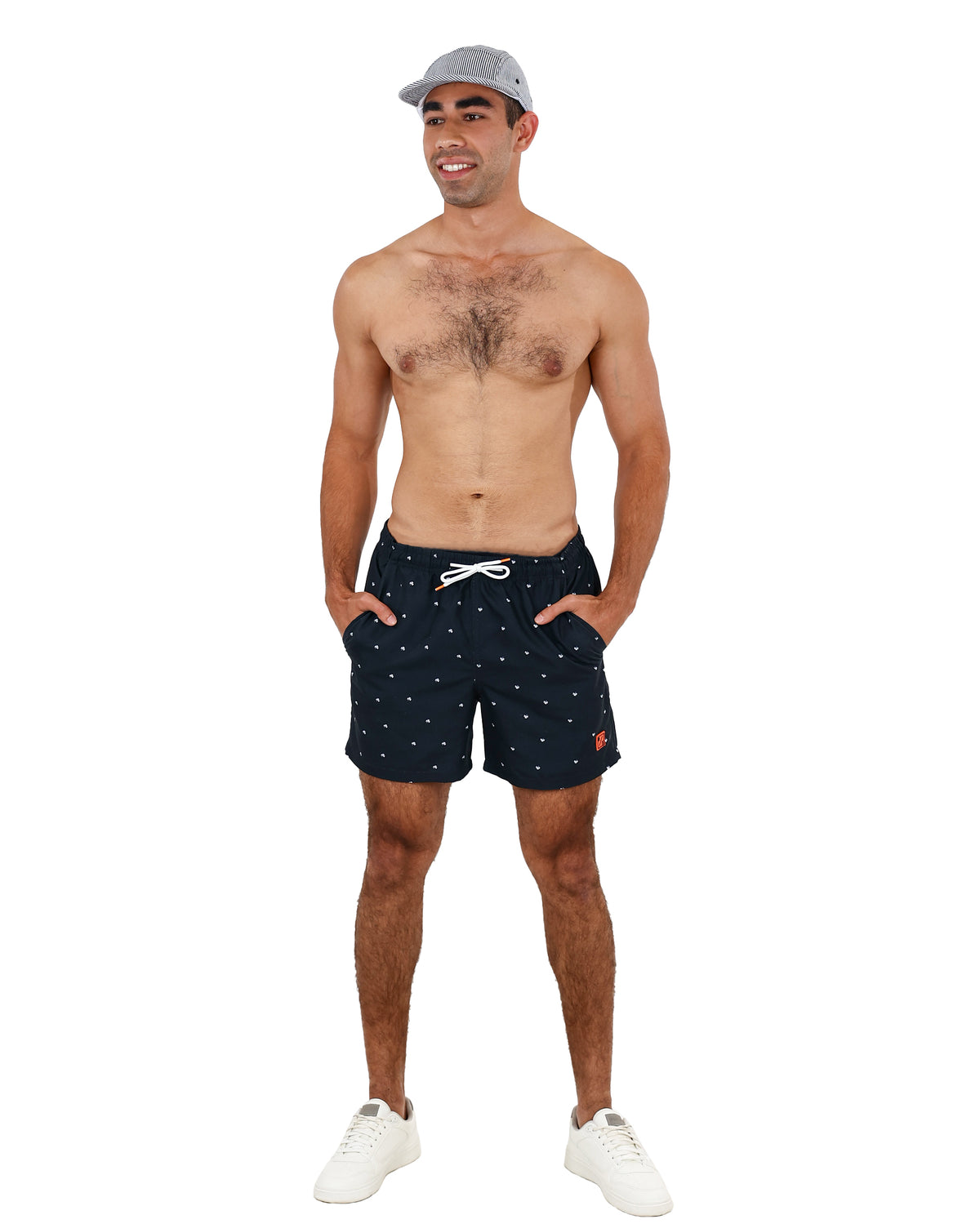 Black Clover Print Swim Shorts