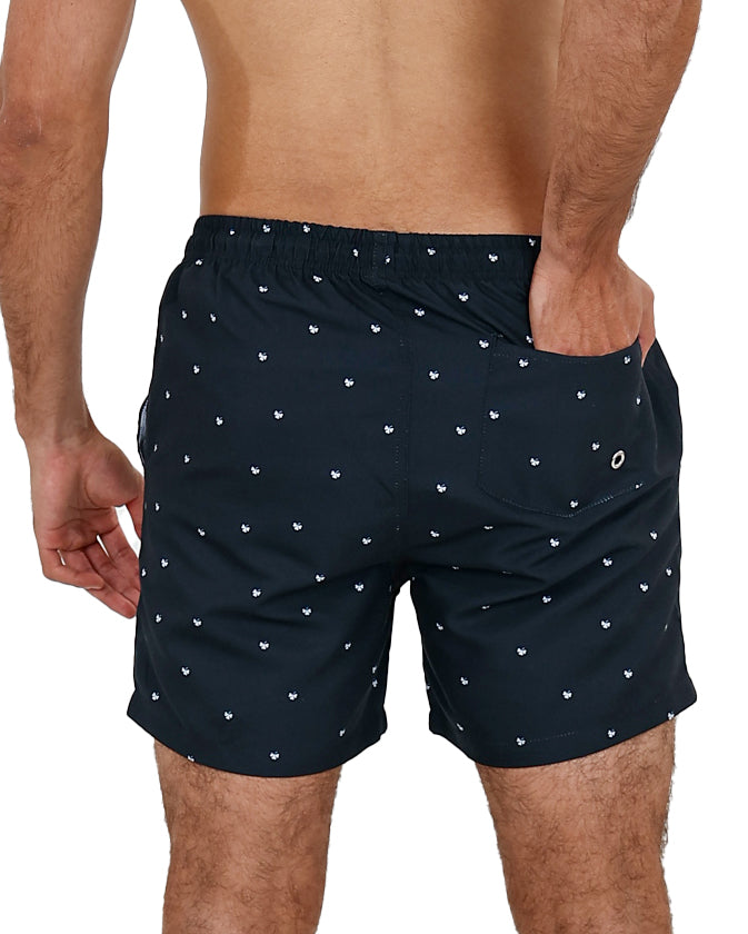 Black Clover Print Swim Shorts