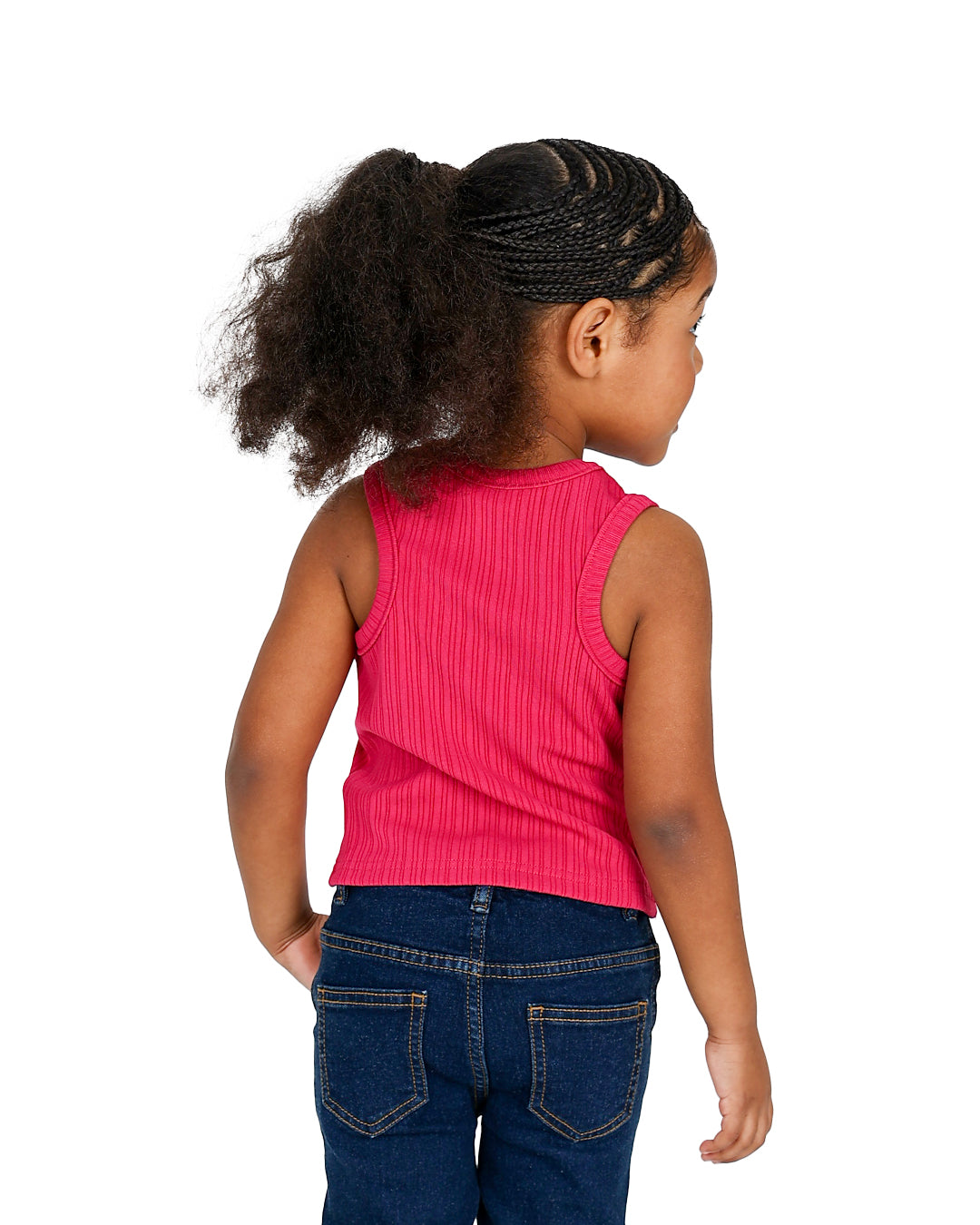 Sleeveless Magenta Ribbed Tank Top