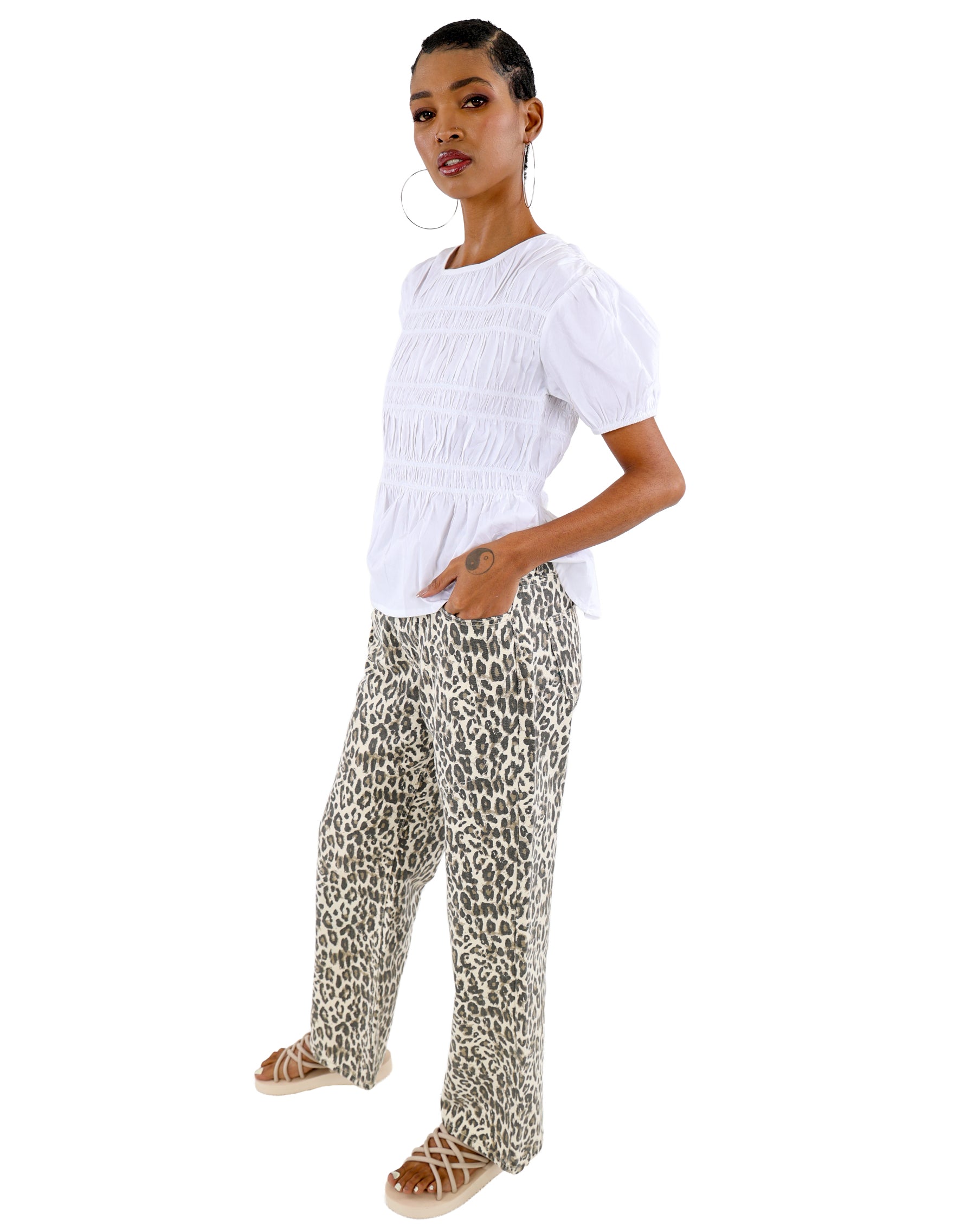 Leopard Print Baggy Carpenter Jeans