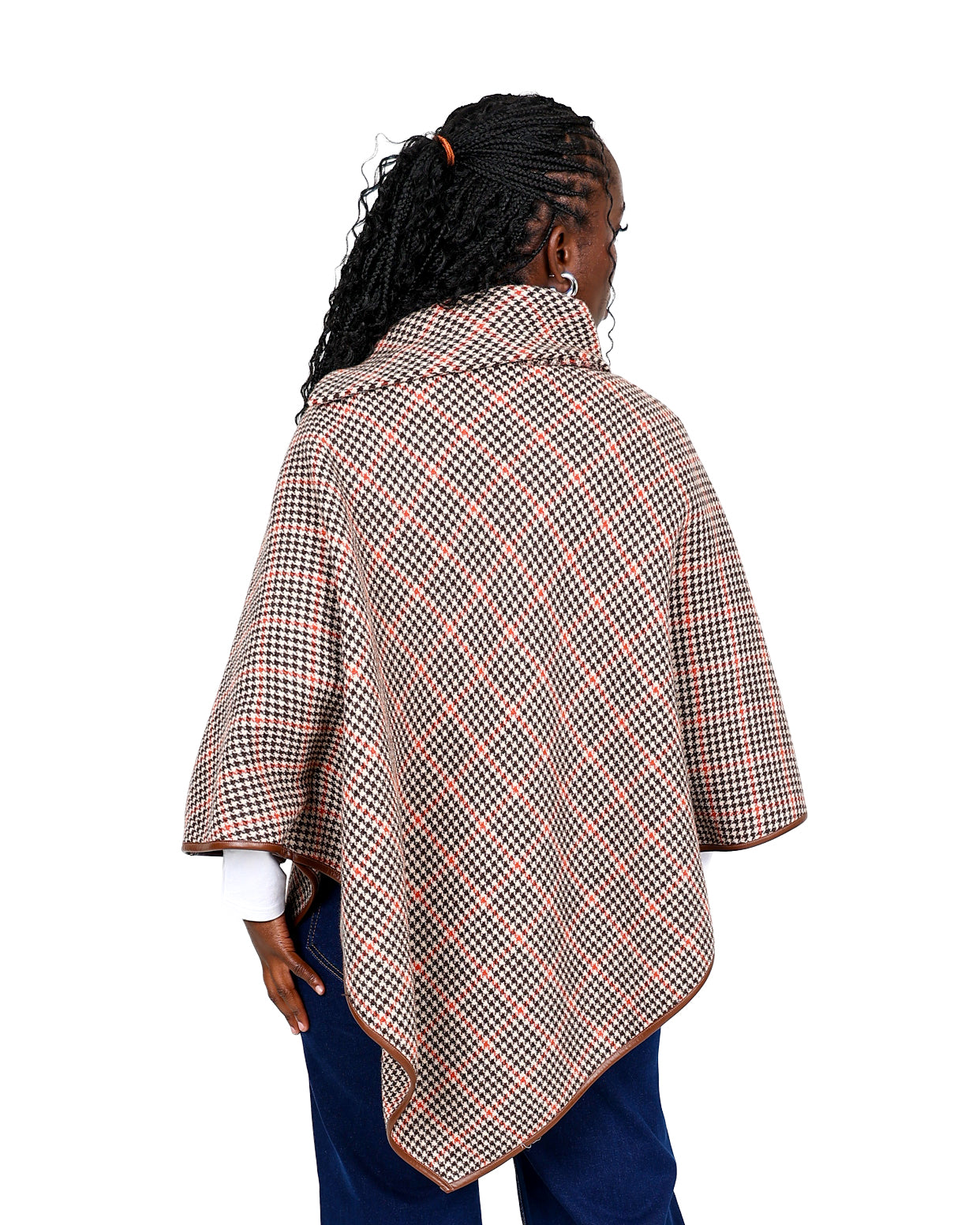 Chocolate Houndstooth Poncho