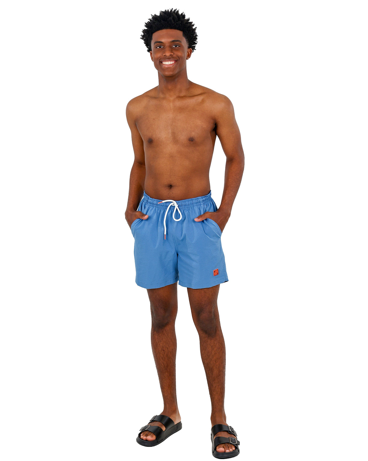 Blue Taslon Swim Shorts