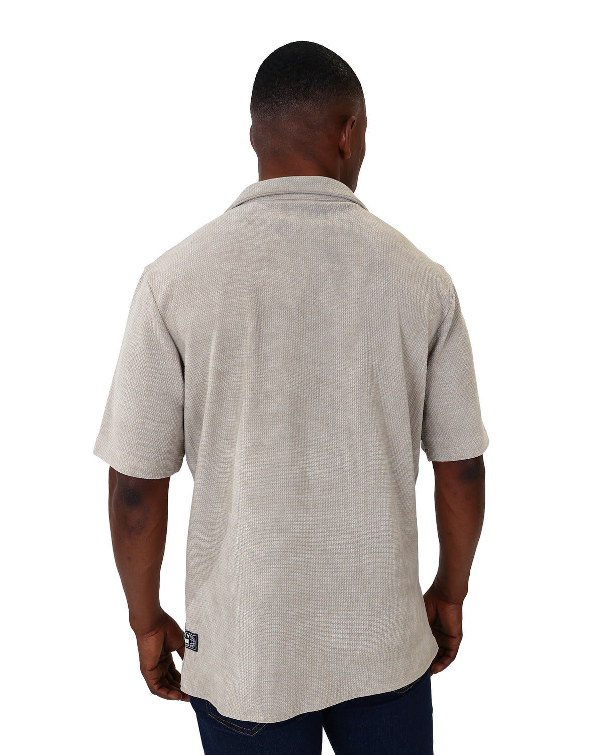 Short Sleeve Stone Textured Utility Shirt