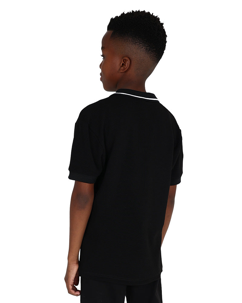 Short Sleeve Black Bubble Texture Golfer