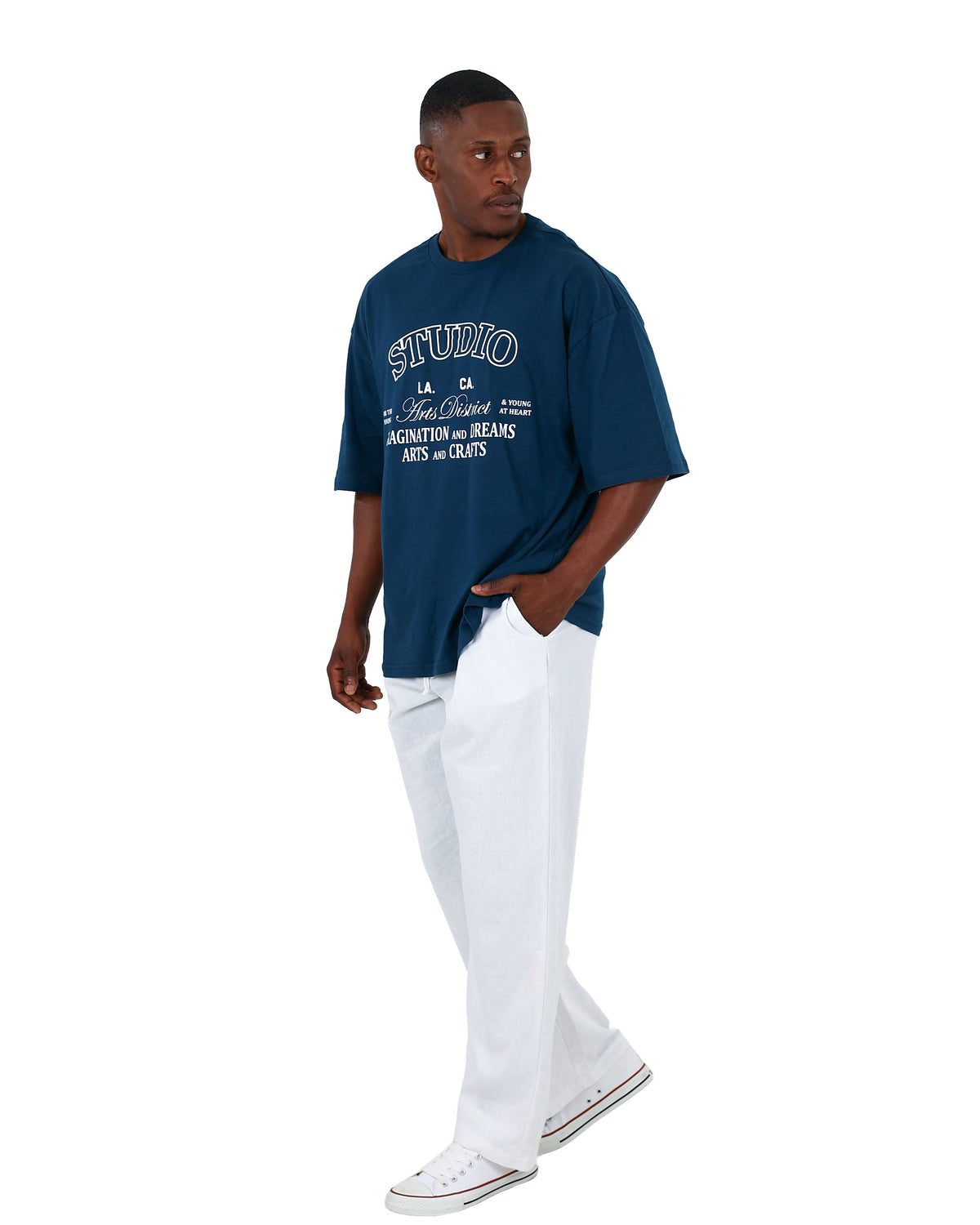 Short Sleeve Blue Studio Graphic T-Shirt
