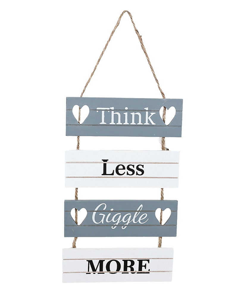 Grey & White "Giggle More" Hanging Wall Art