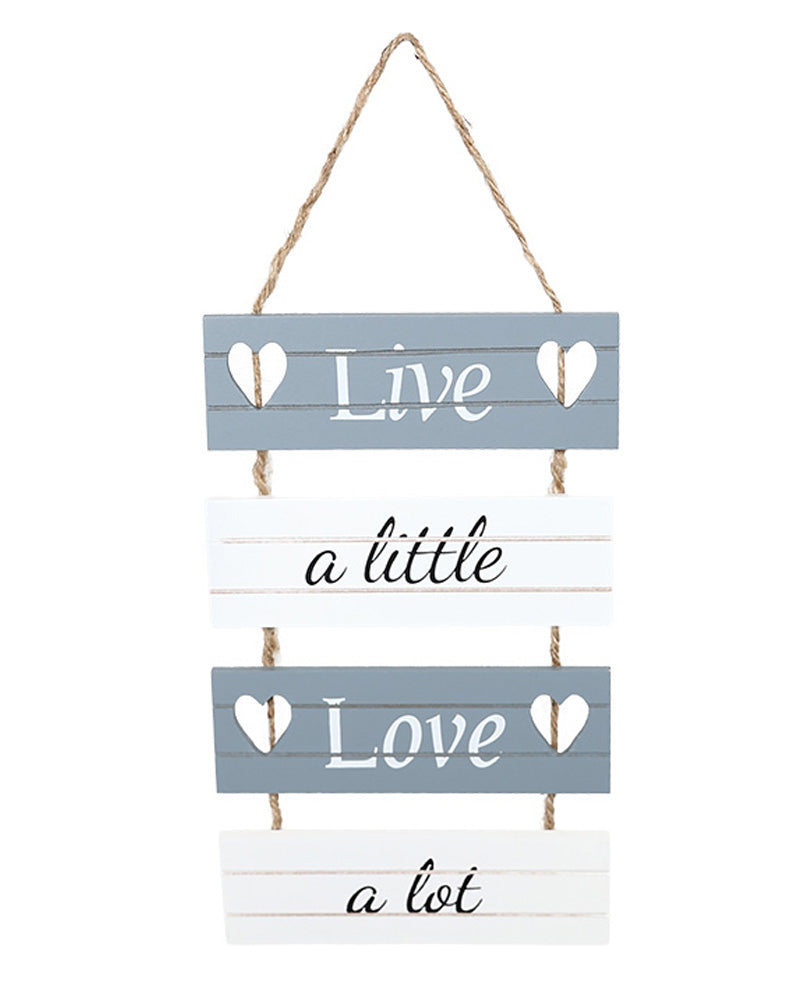 White & Grey "Live A Little" Hanging Wall Art
