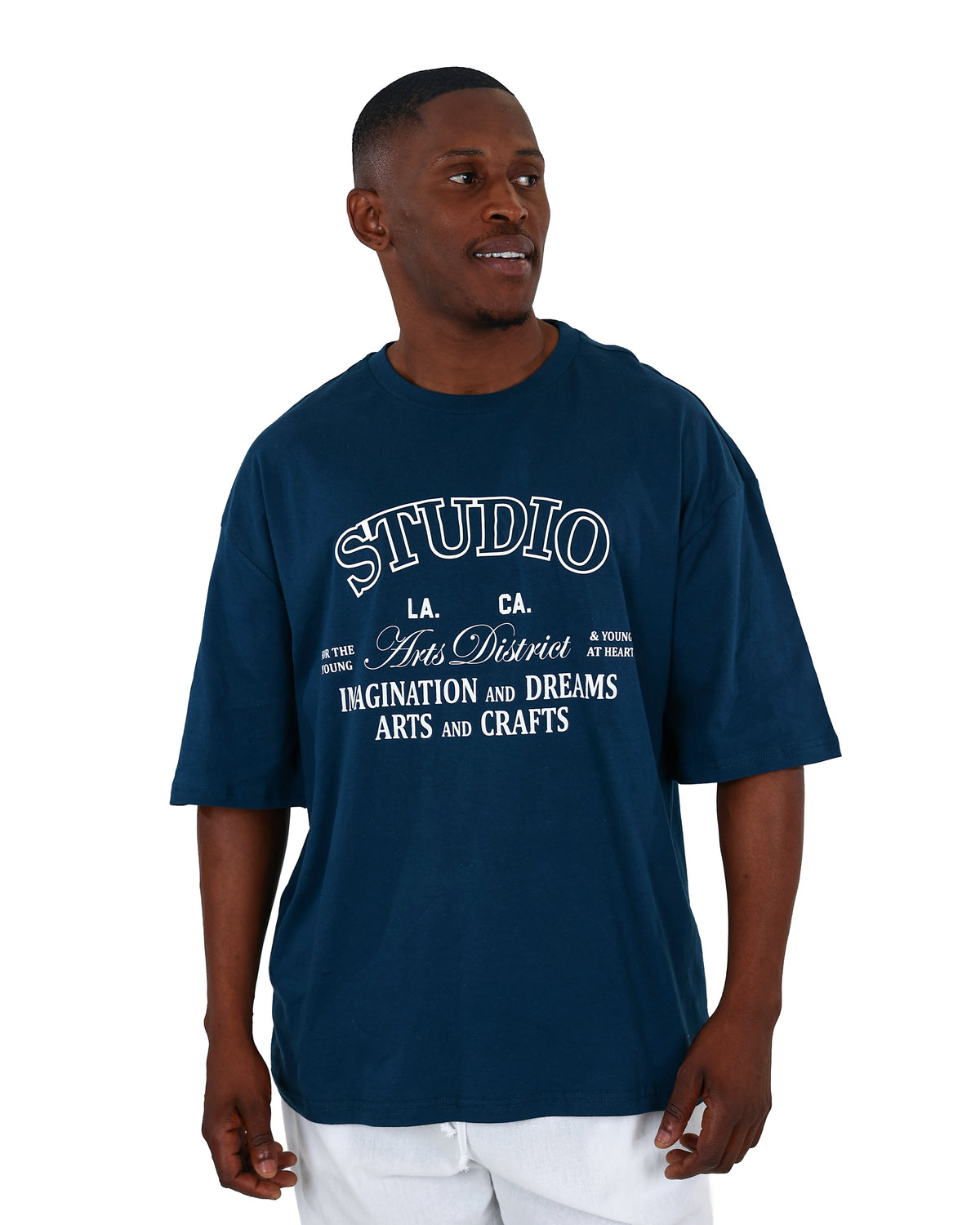 Short Sleeve Blue Studio Graphic T-Shirt