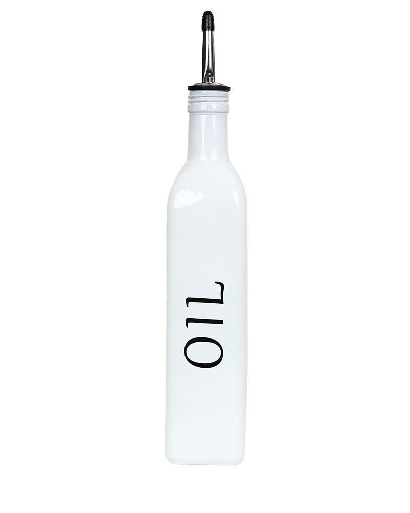White Glass Bottle Oil Dispenser