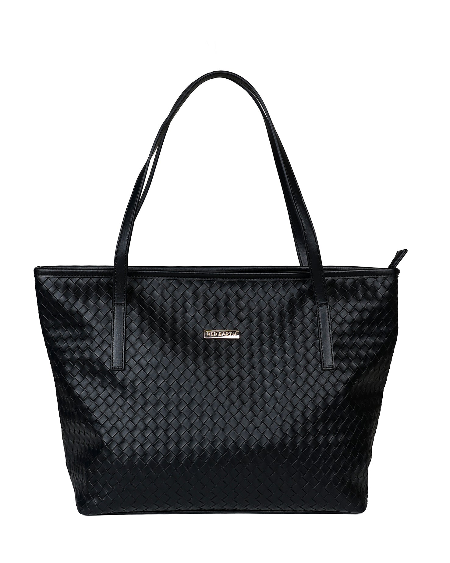 Black Weave Look Isobel Shopper Handbag