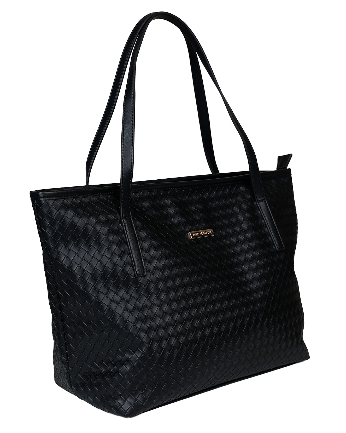 Black Weave Look Isobel Shopper Handbag