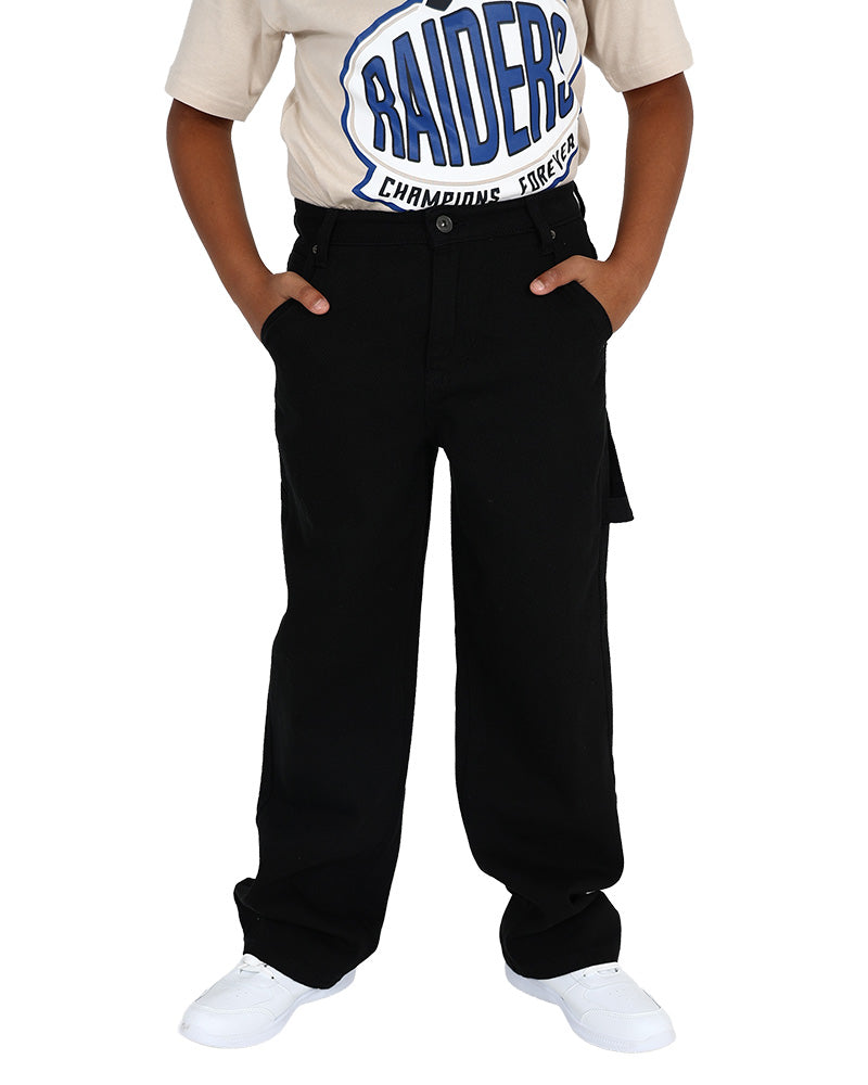 Black Utility Ripstop Casual Pants