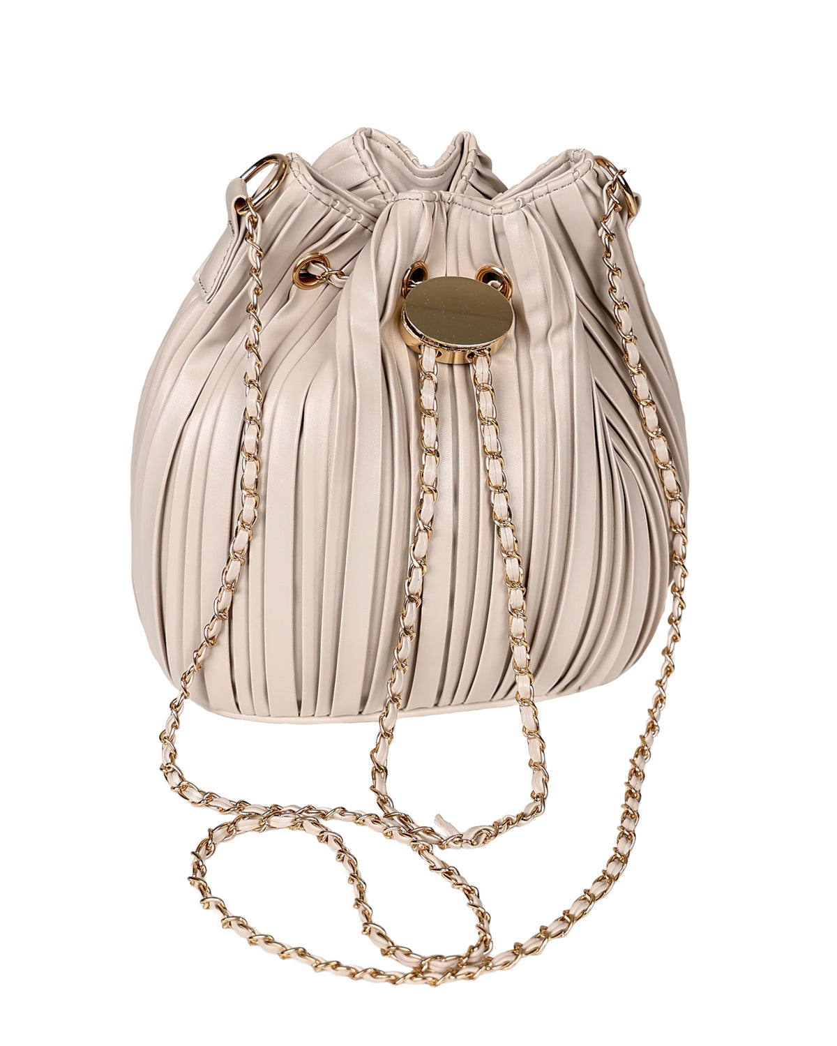 Tan Tyla Pleated Crossbody Pouch Bag