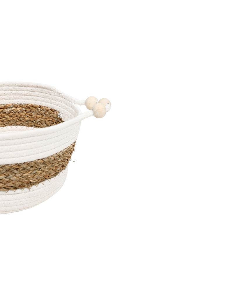 White & Natural Medium Storage Basket