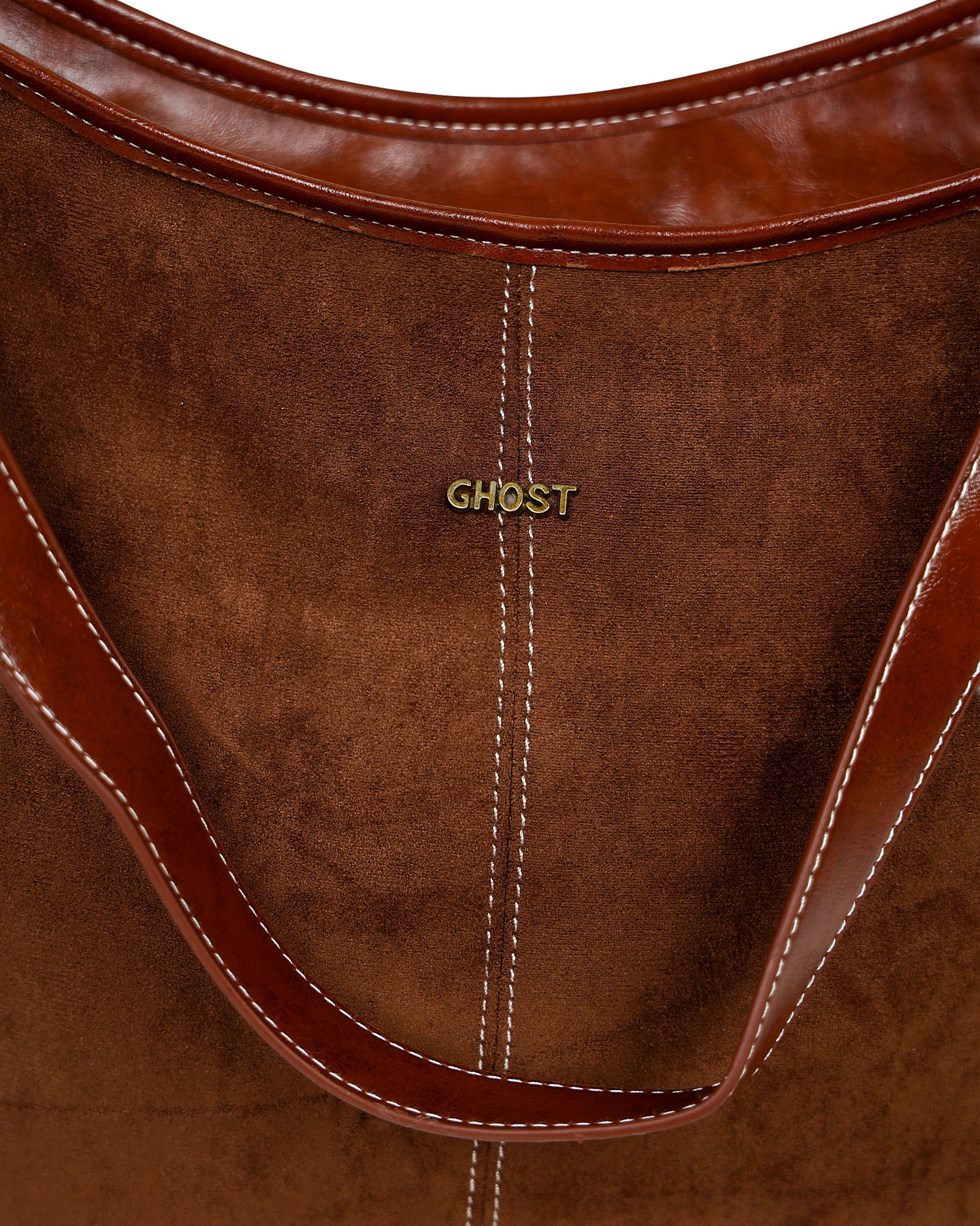 Chocolate Faux Suede Sue Sling Handbag