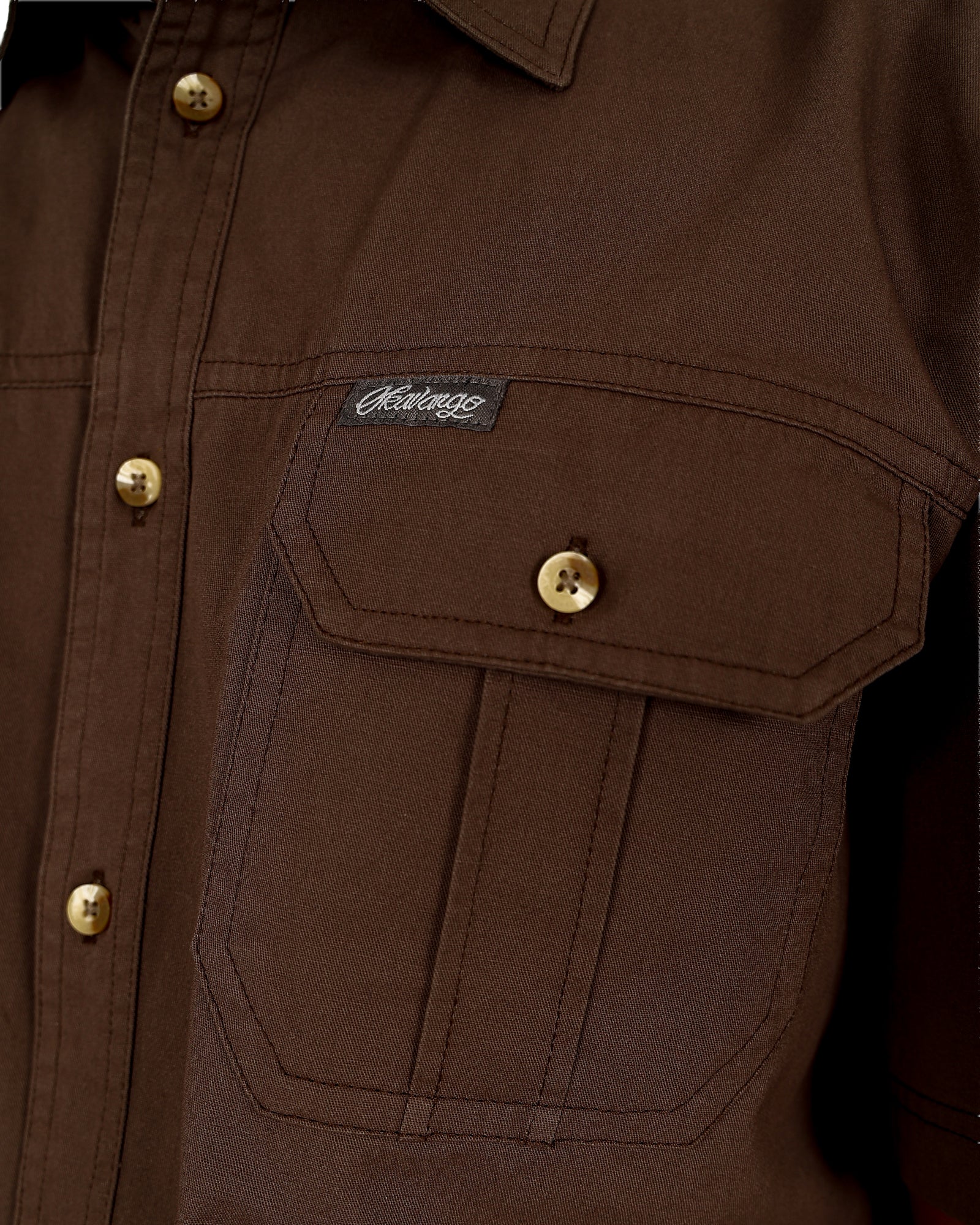 Okavango Short Sleeve Taupe Double Pocket Adventure Shirt
