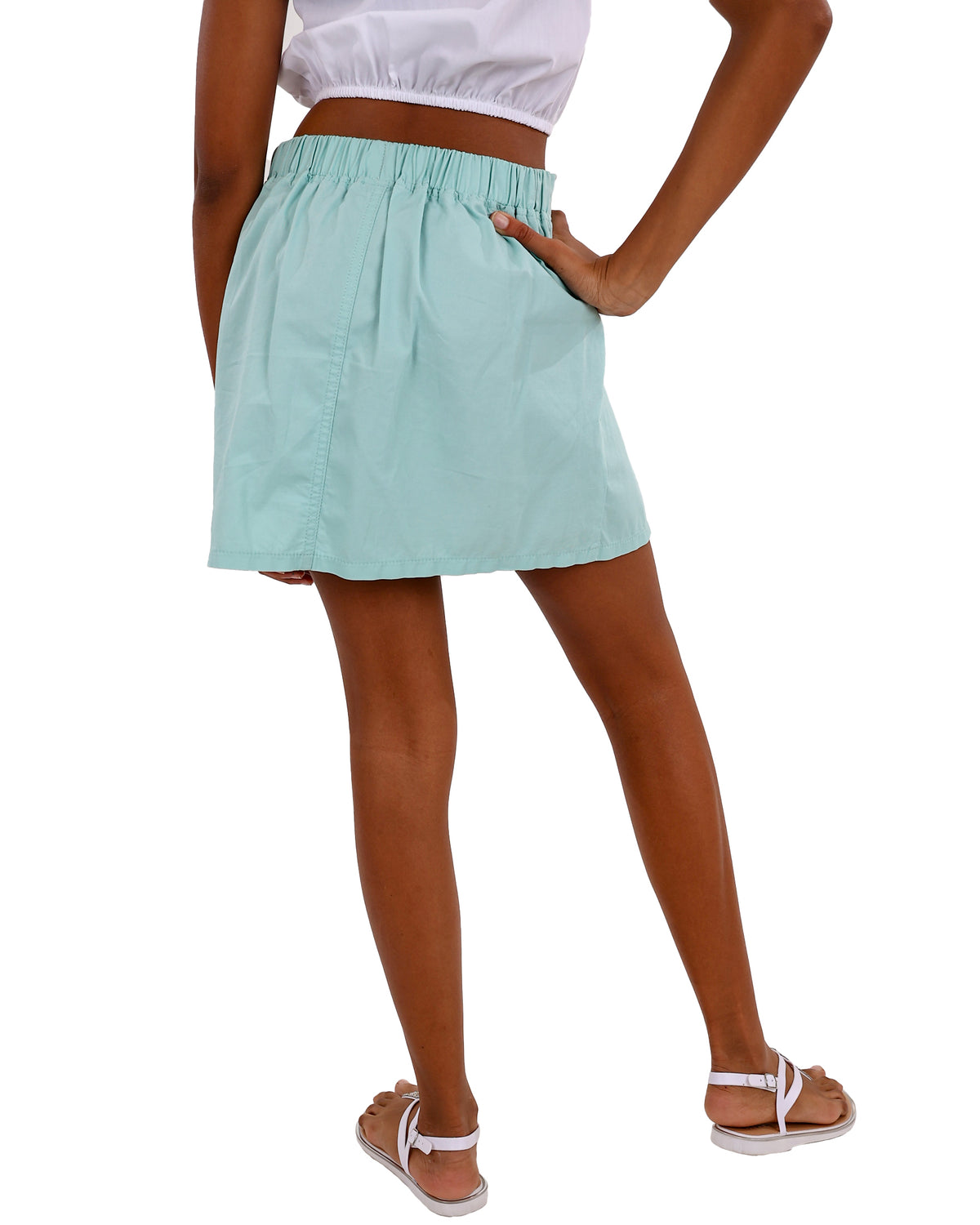 Elasticated Pleated Knee Length Skirt