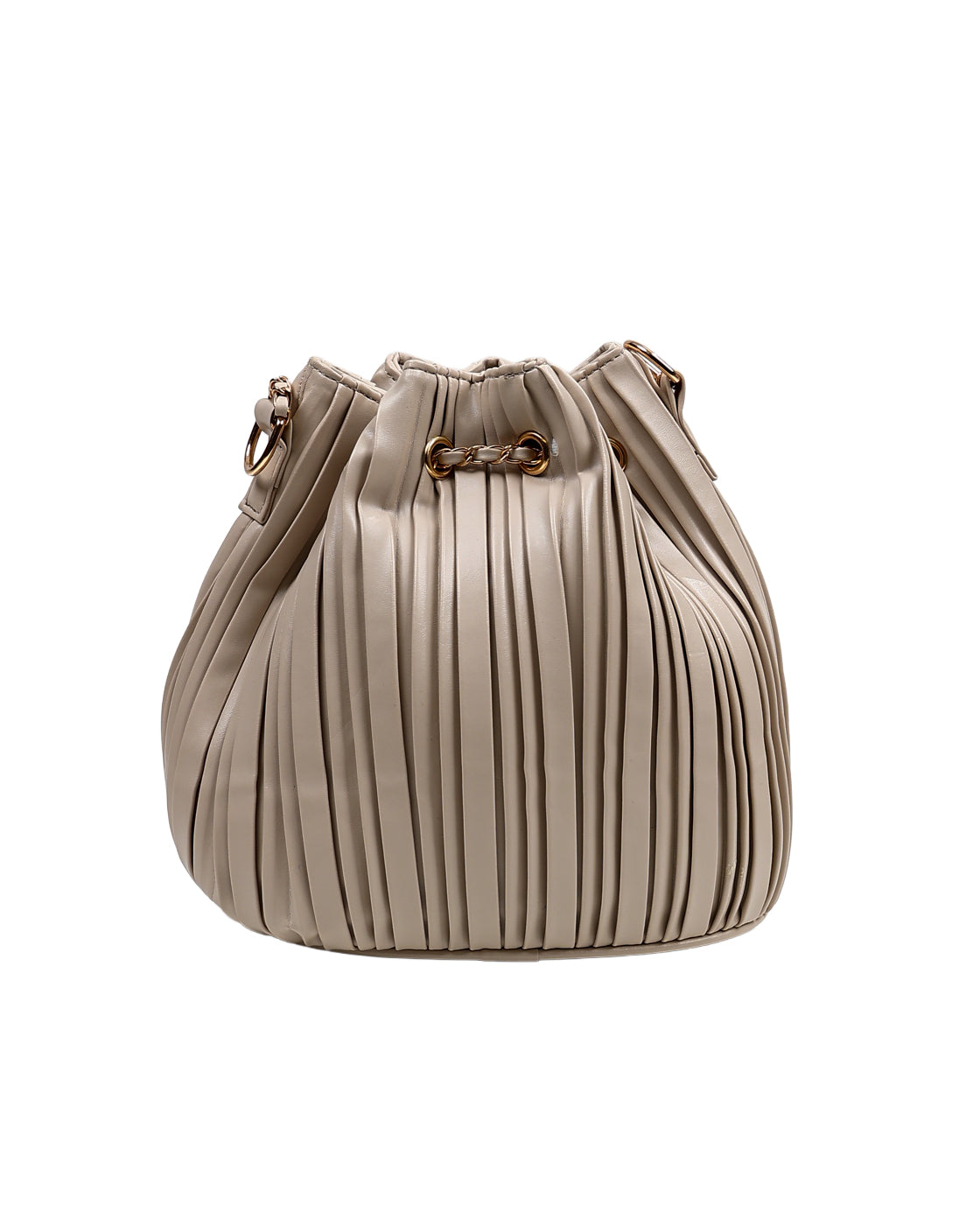 Tan Tyla Pleated Crossbody Pouch Bag