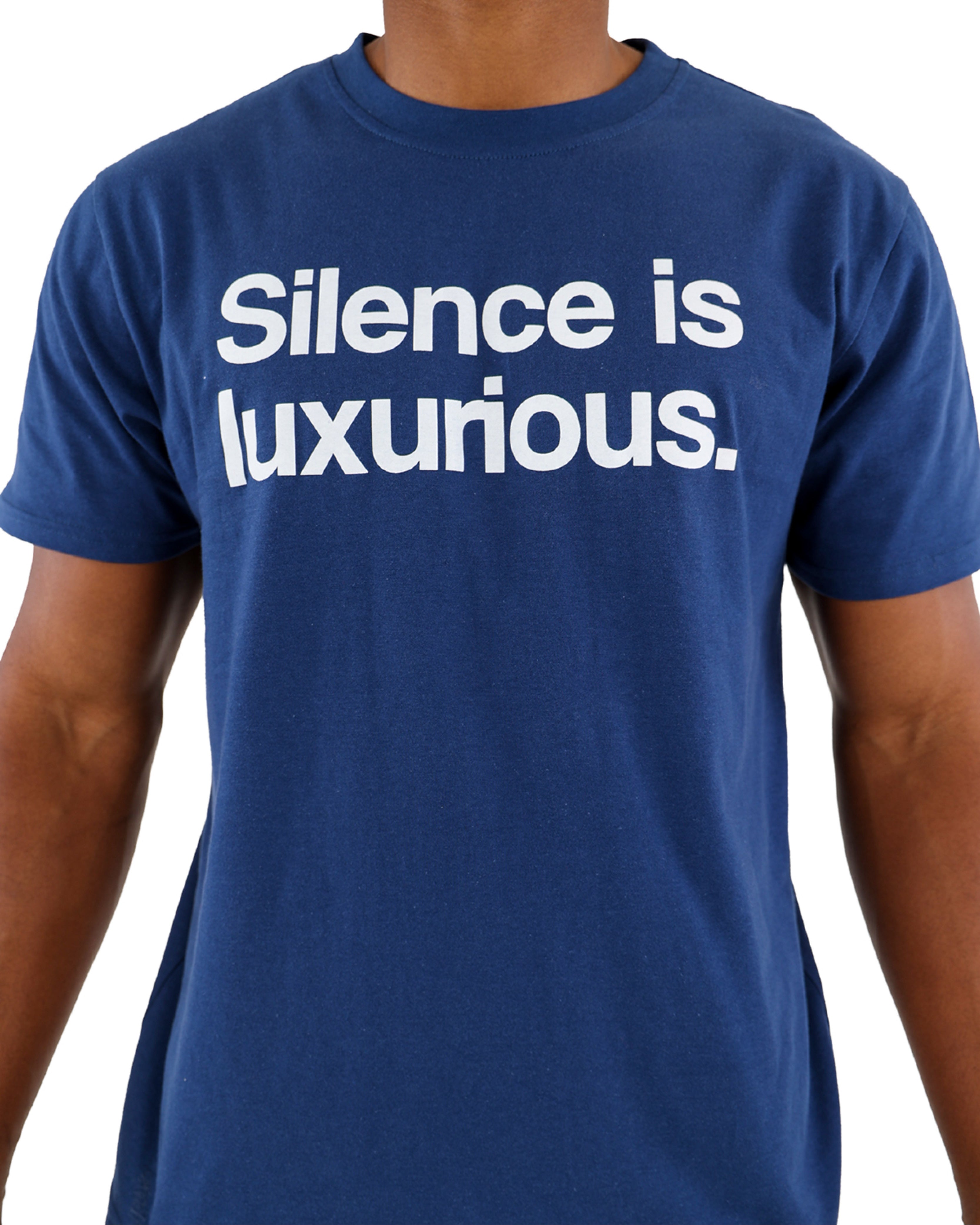 Short Sleeve Teal "Silence" Slogan T-Shirt