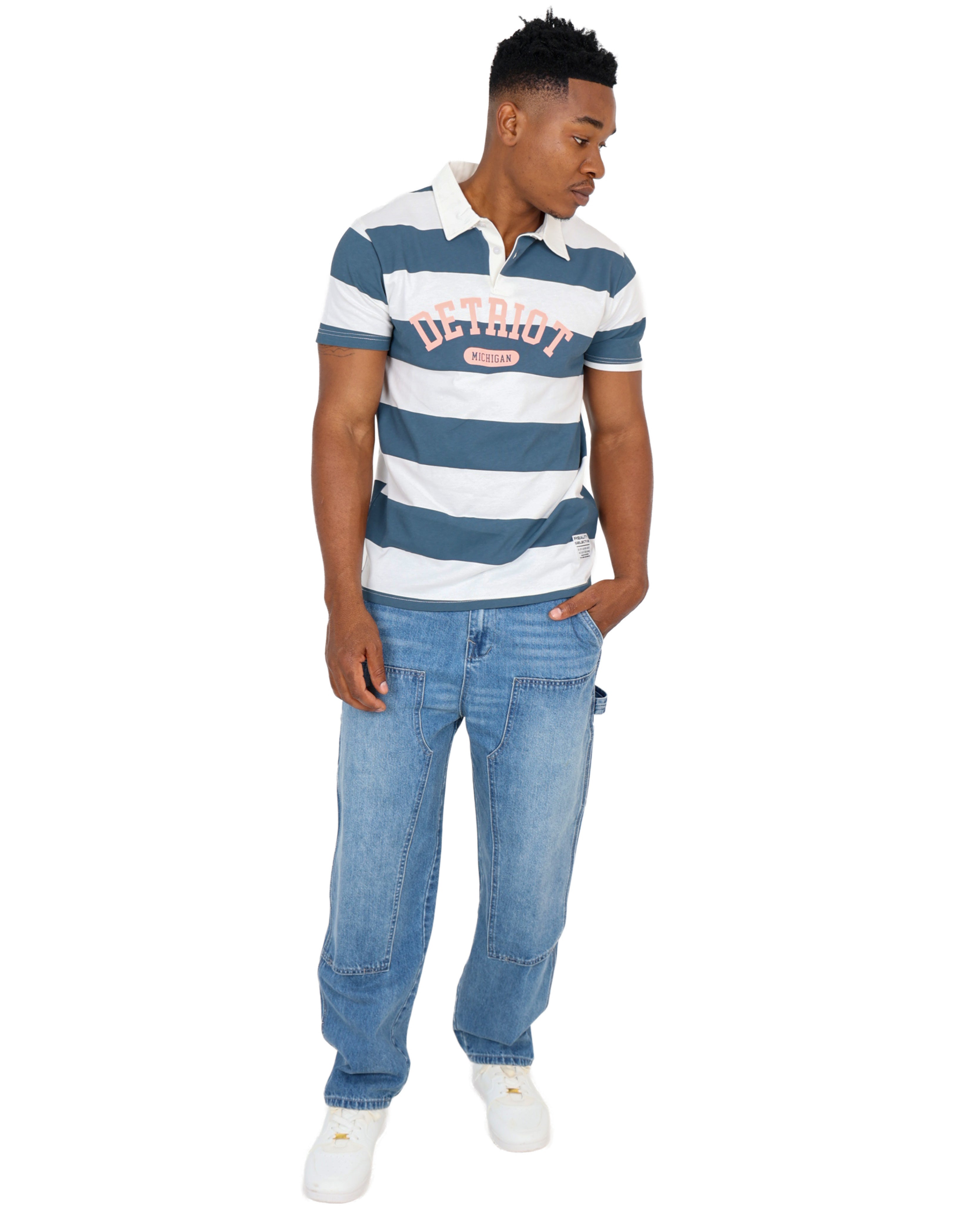 Short Sleeve Striped Rugby Golfer