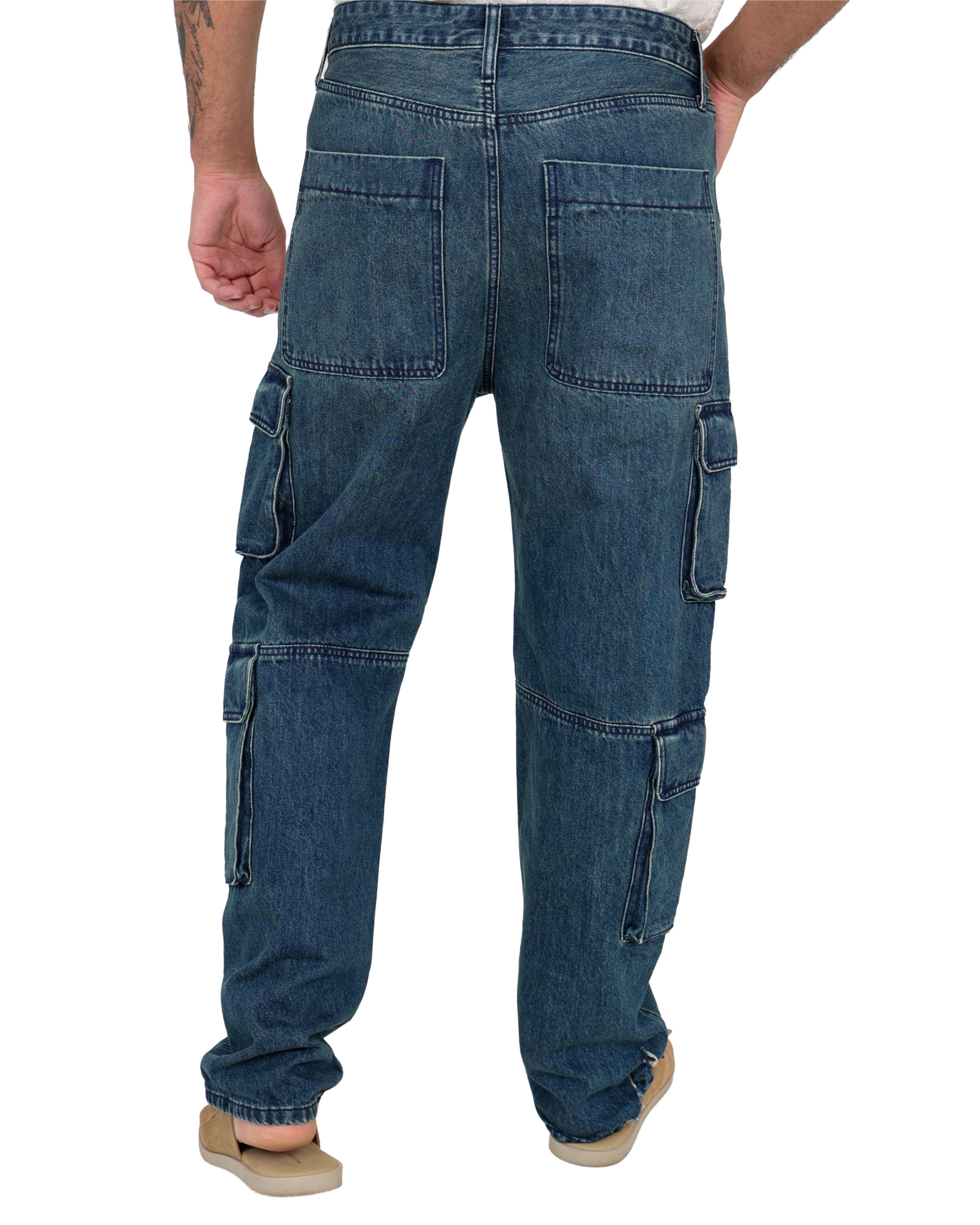 Dark Indigo Multi Pocket Relaxed Fit Jeans