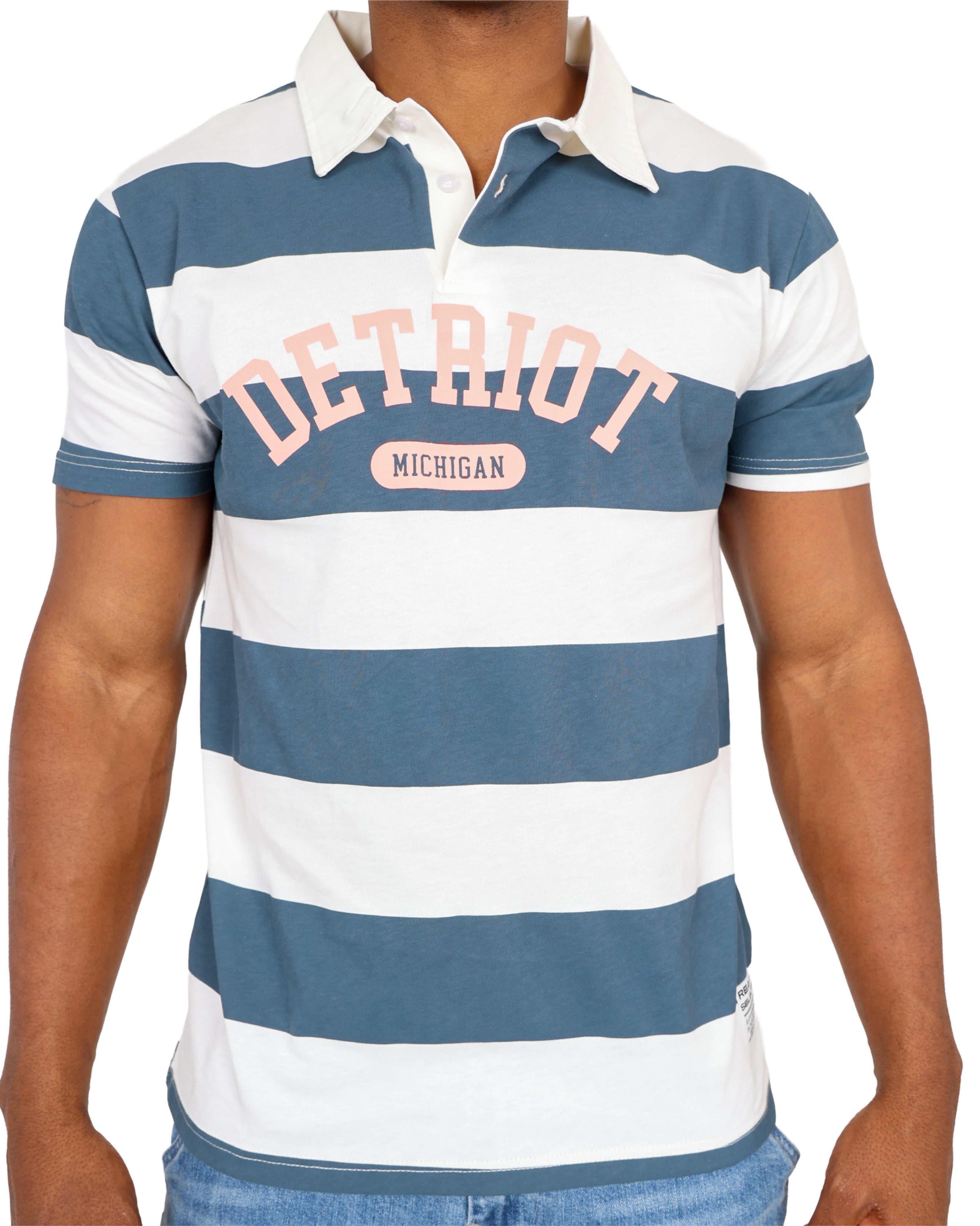 Short Sleeve Striped Rugby Golfer