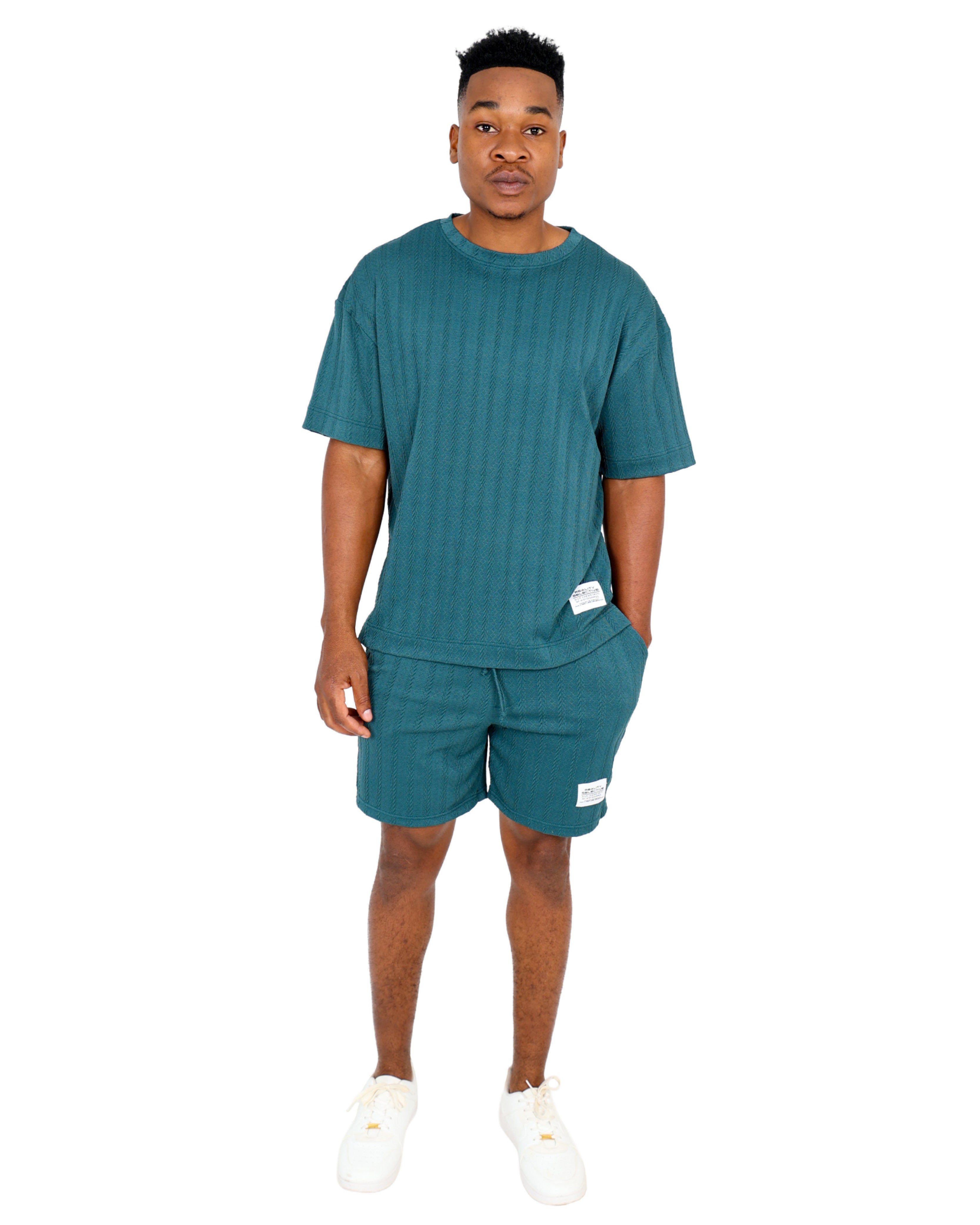 Teal Textured Jogger Short