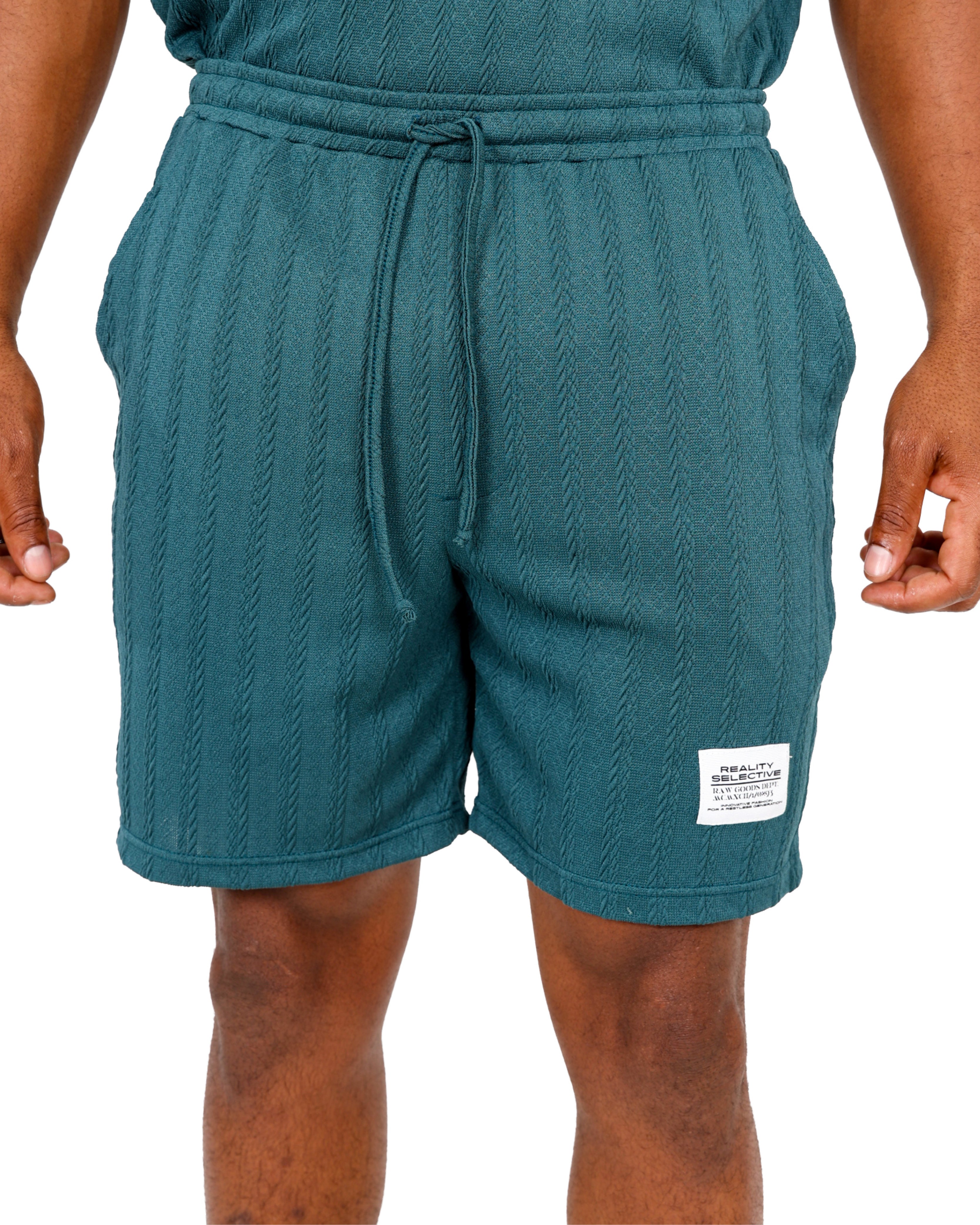 Teal Textured Jogger Short