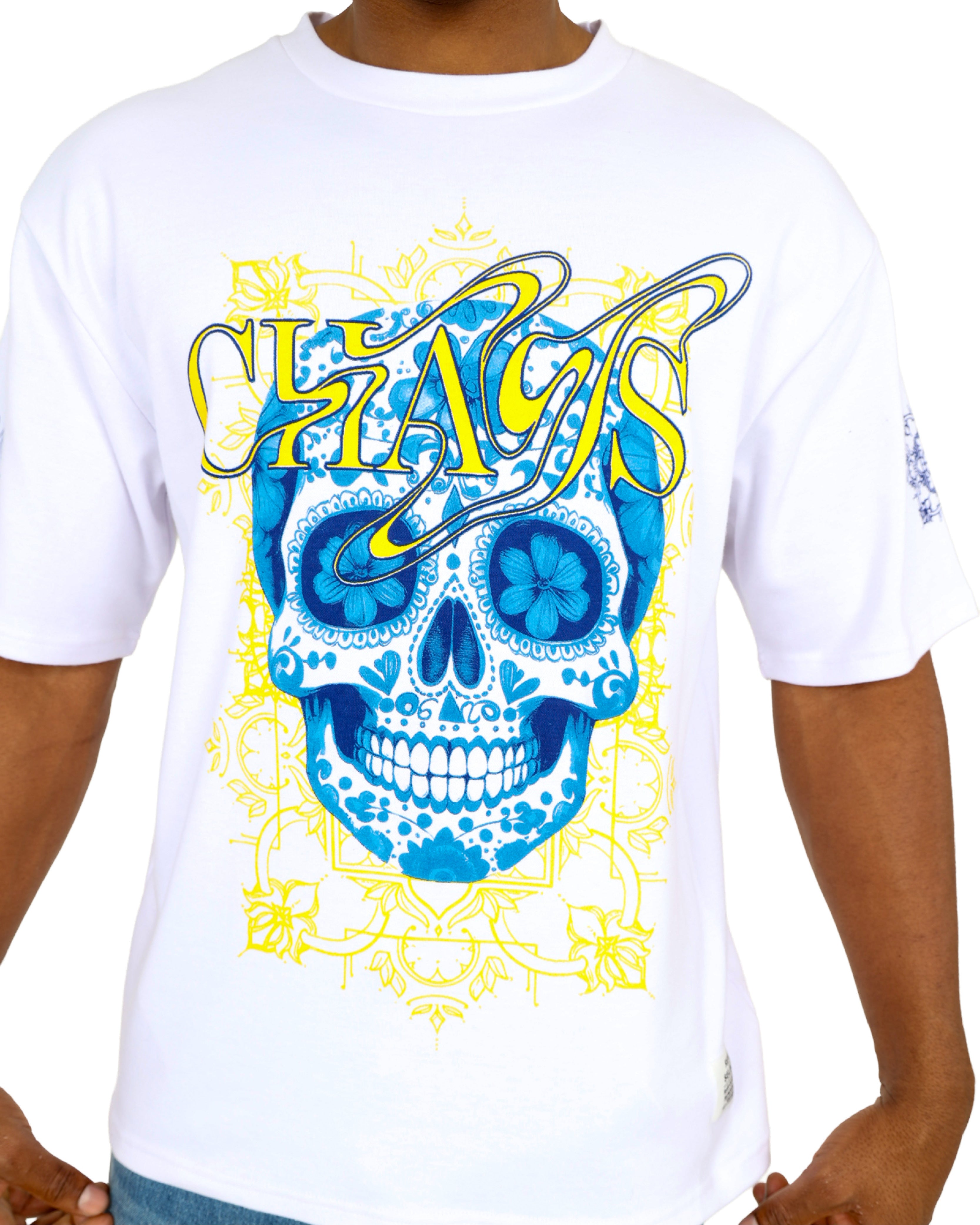 Short Sleeve Chaos Skull Graphic T-Shirt