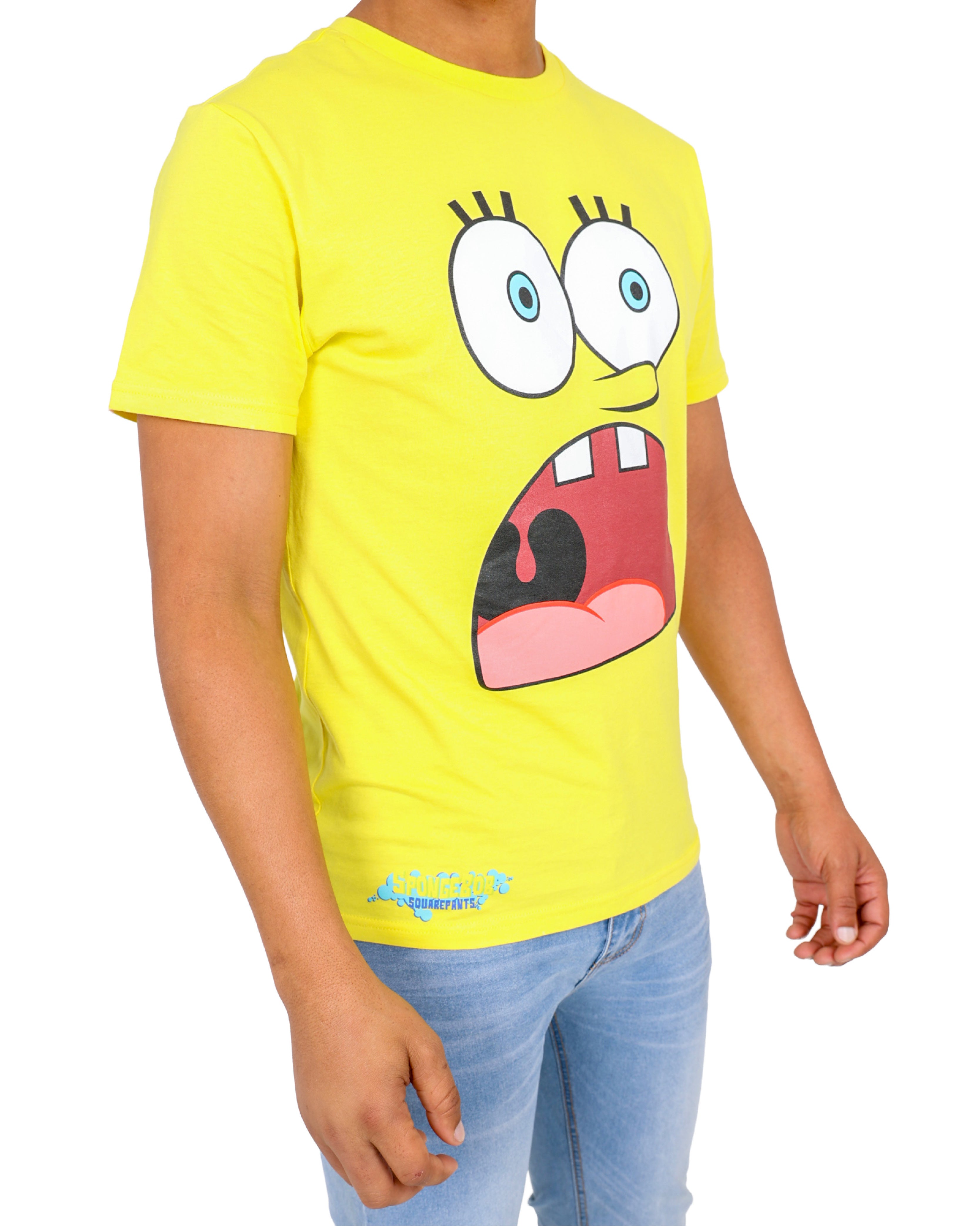 Short Sleeve Yellow Spongebob Graphic T-Shirt