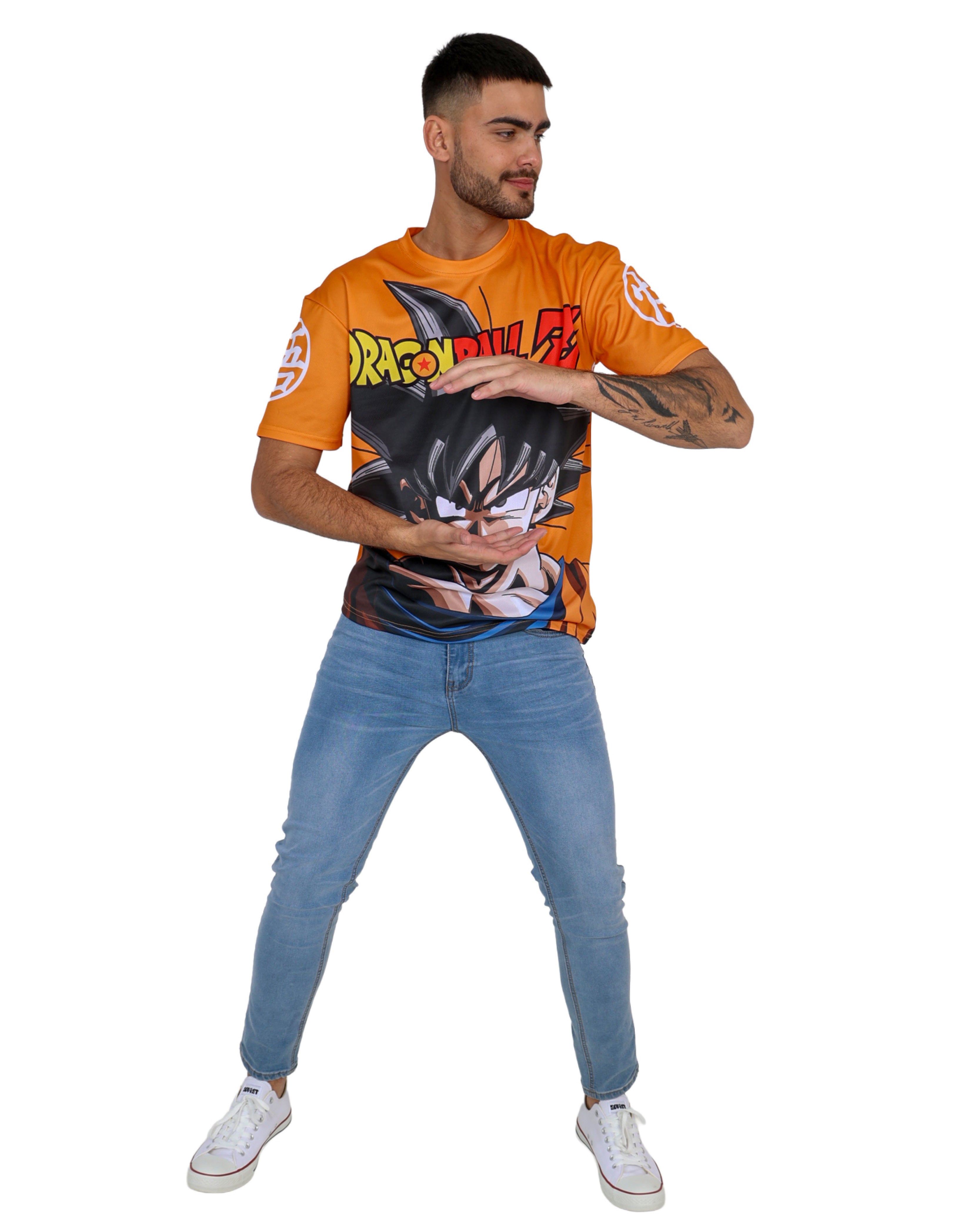 Dragon Ball Z Orange Battle T-Shirt + FREE Goku Standee