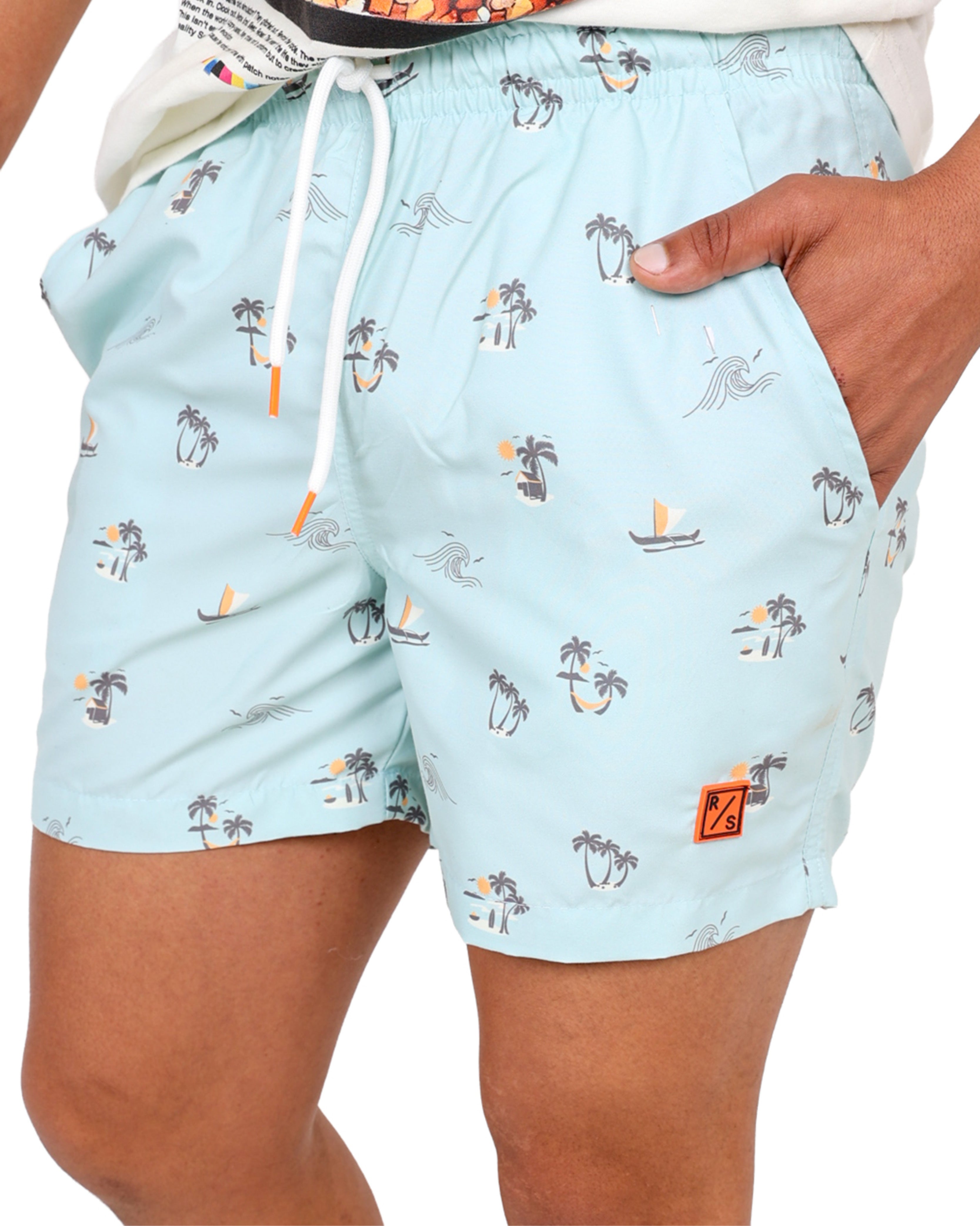 Beach Print Swim Shorts