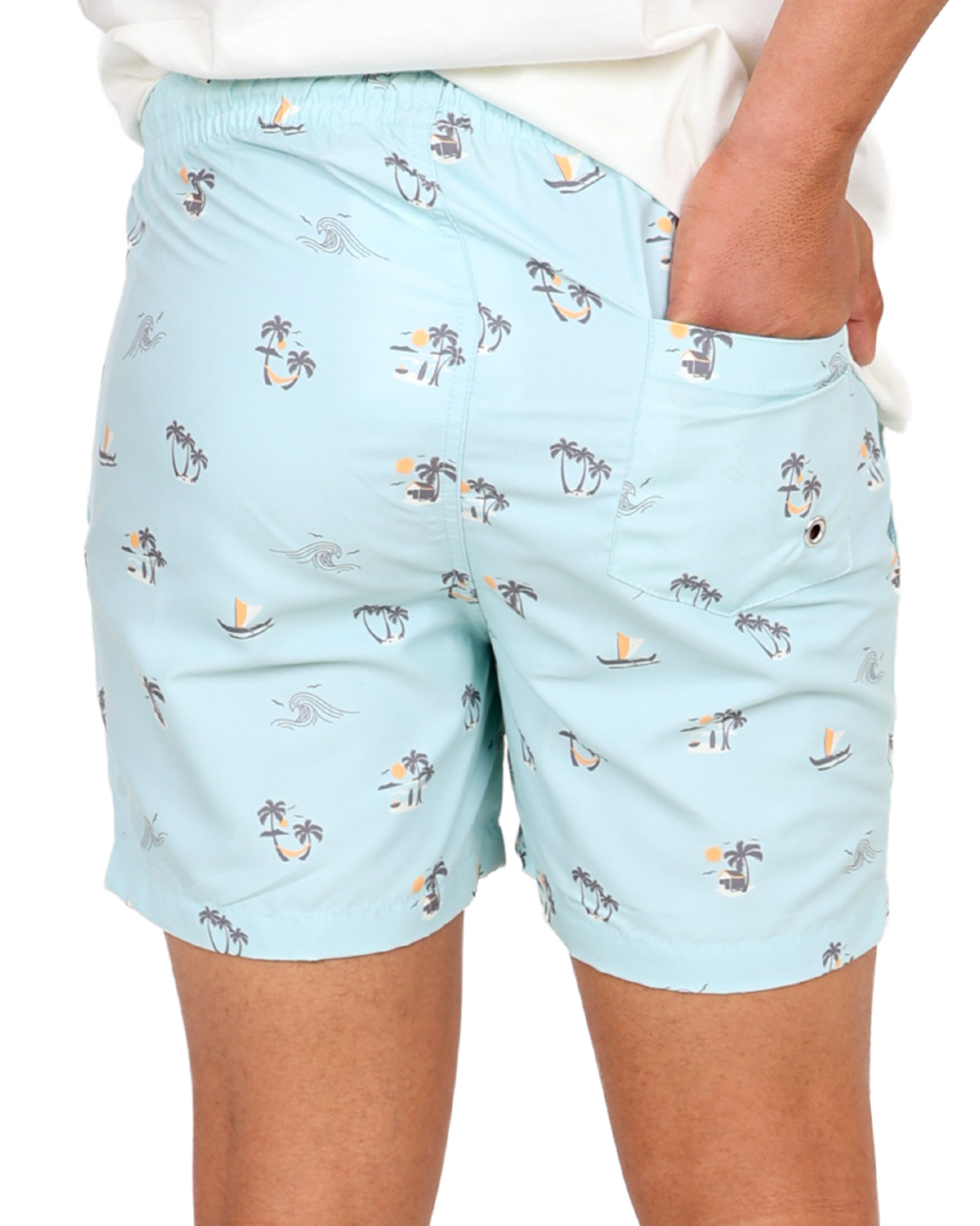 Beach Print Swim Shorts