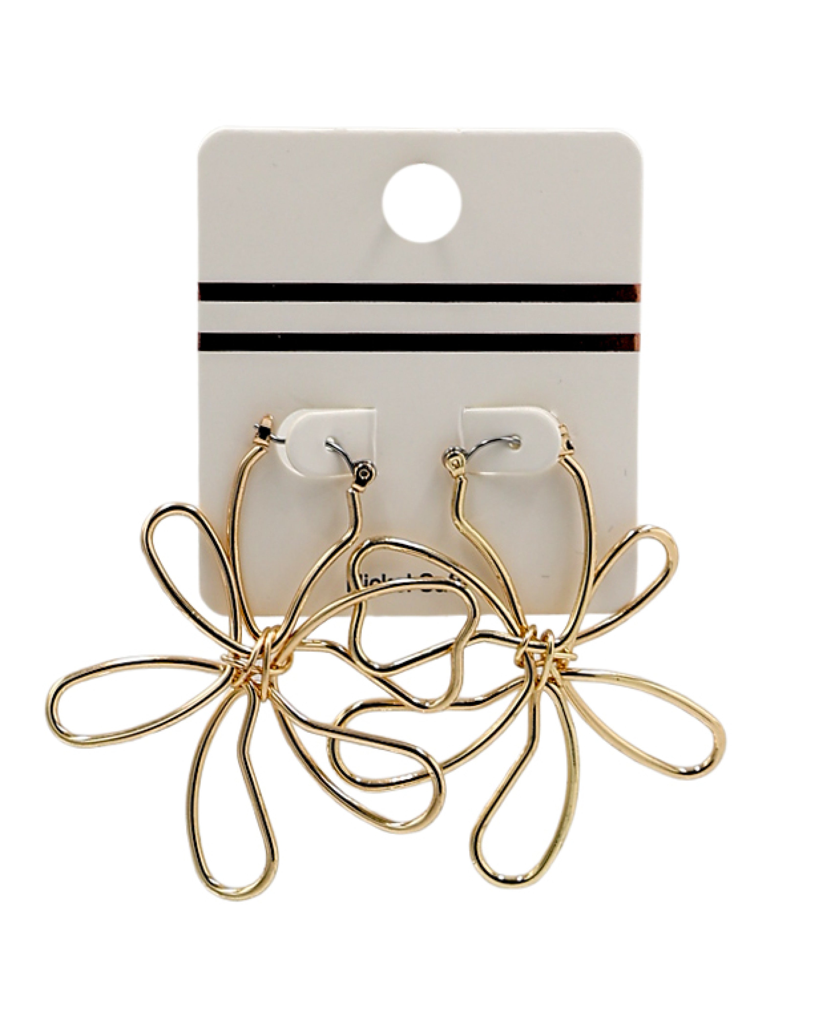 Gold Twisted Daisy Hoop Earring