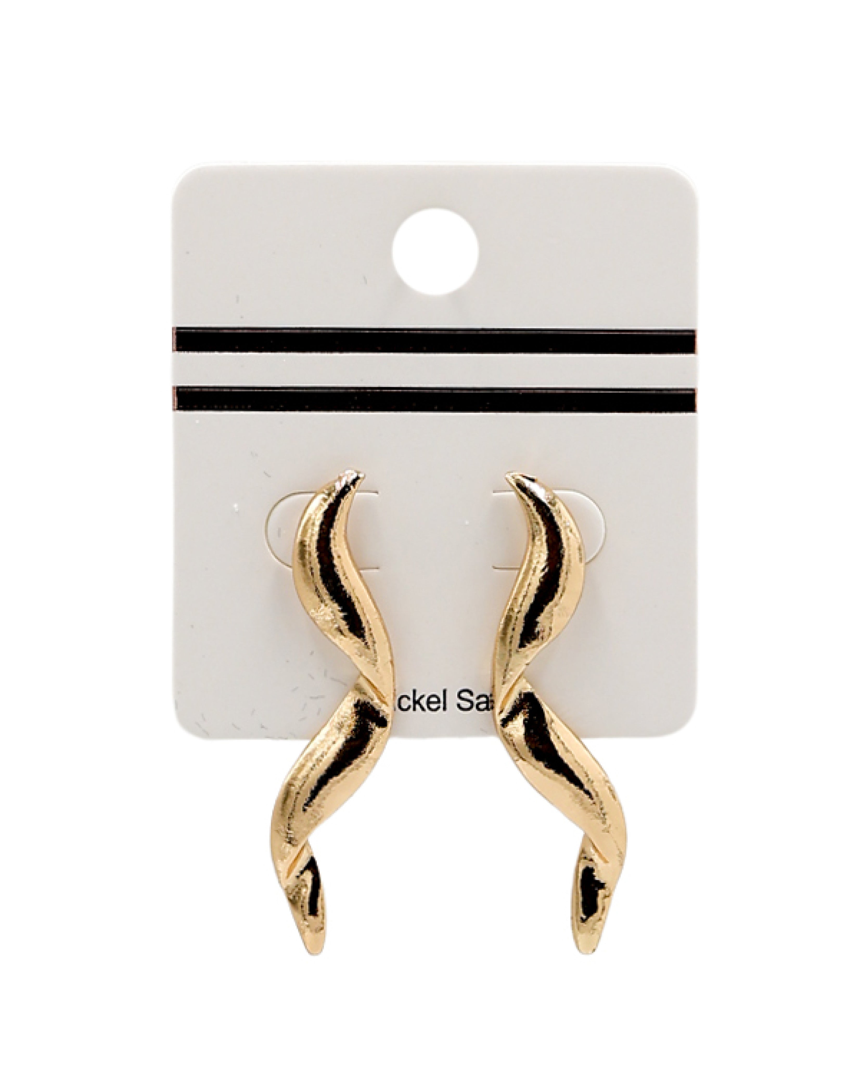 Gold Drop Twirl Earrings