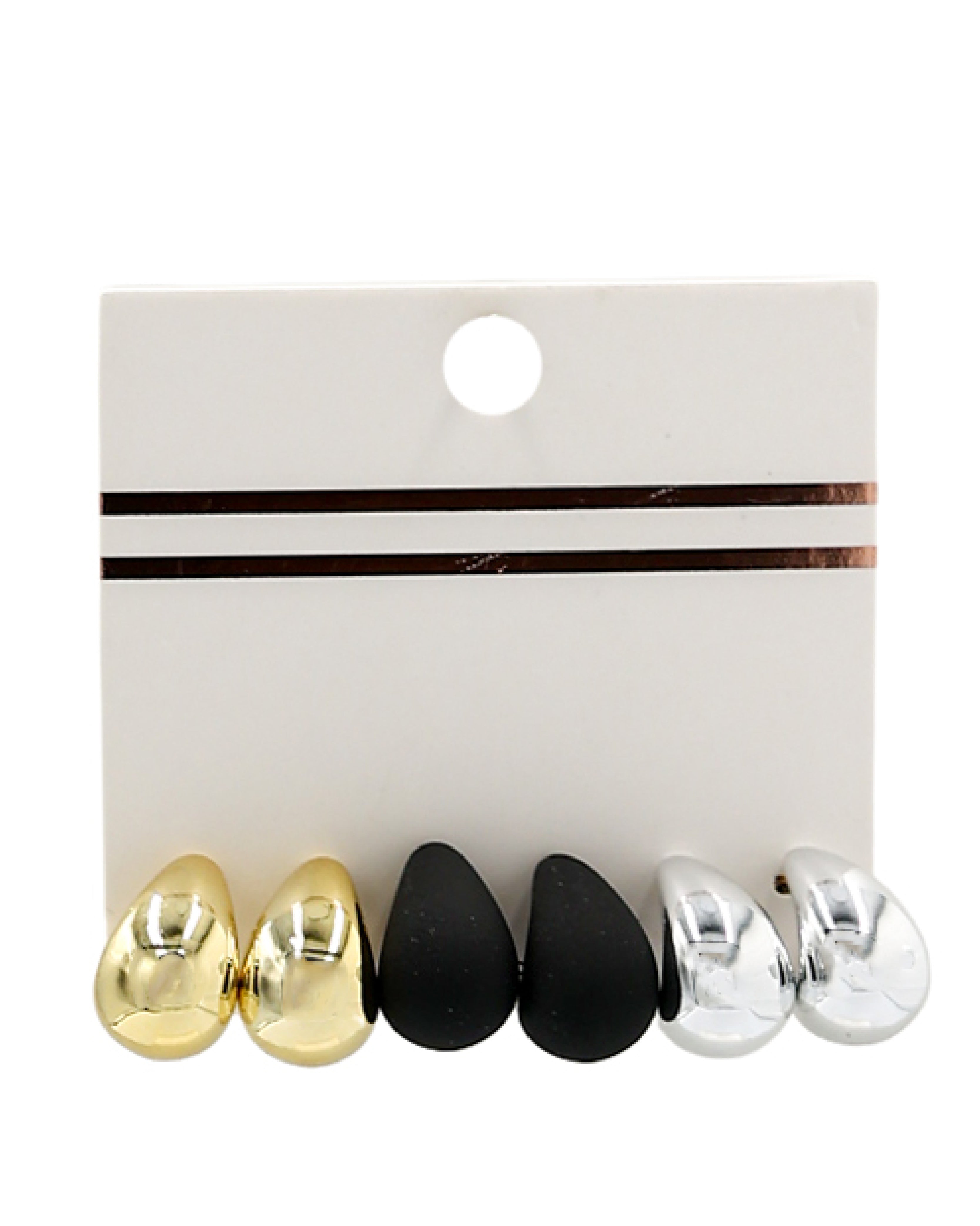 Multi 3 Pack Chunky Teardrop Studs
