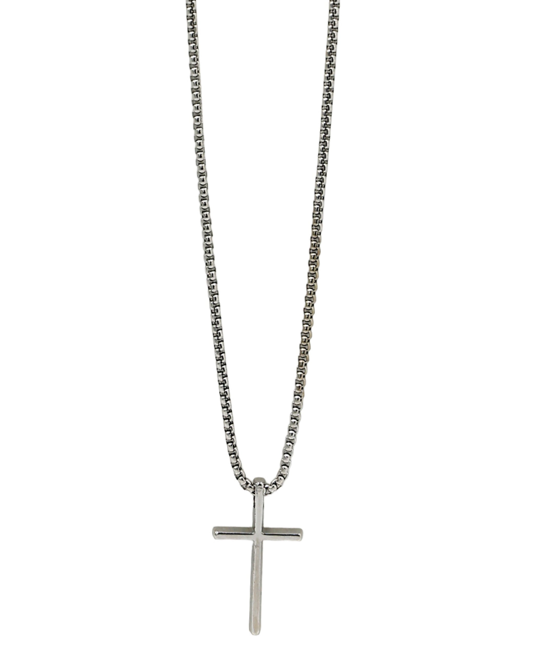 Men's Silver Cross Necklace
