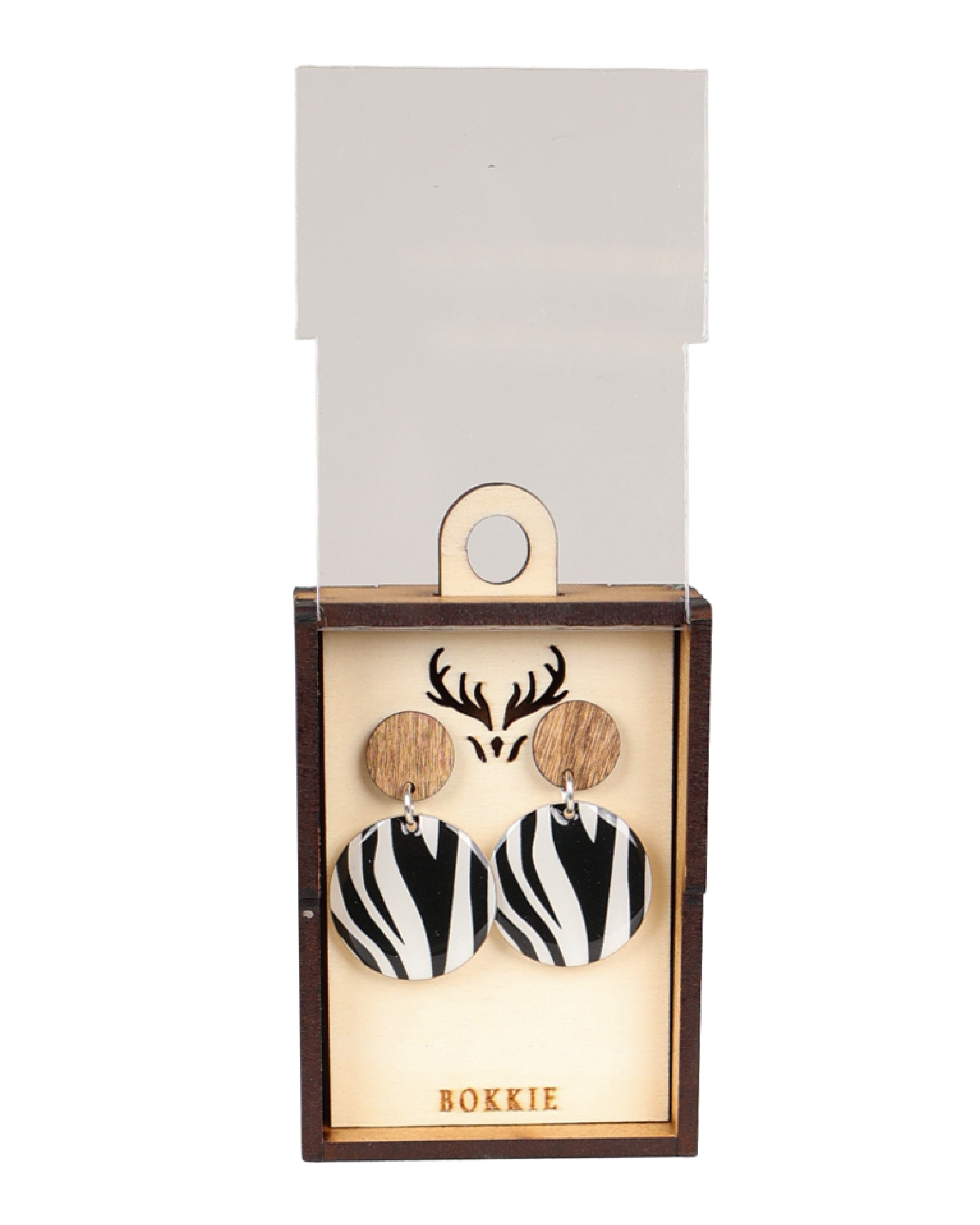 Zebra Circle Drop Earrings